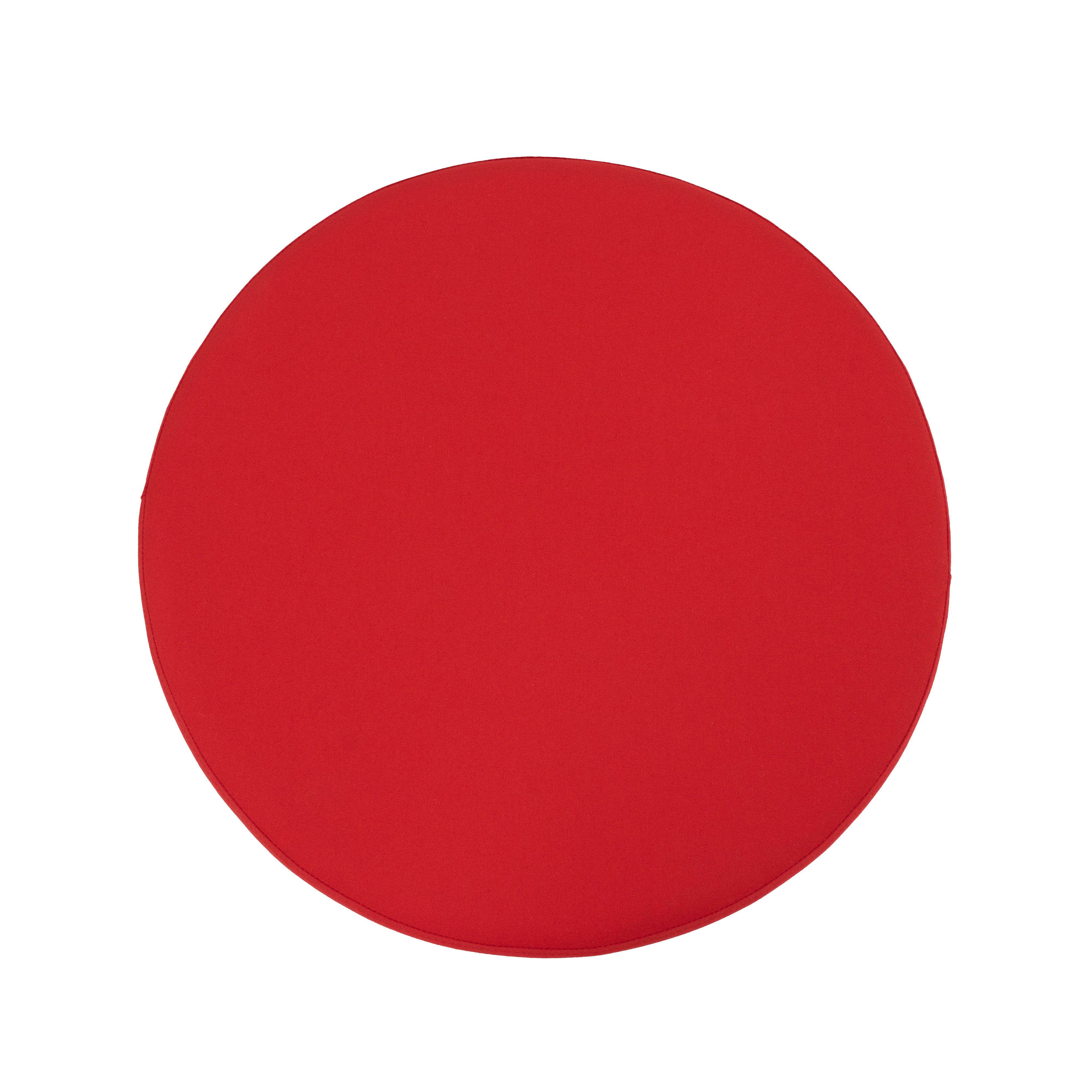 Outdoor 36" Round Ottoman with Sunbrella®, 18" H - Canvas Jockey Red