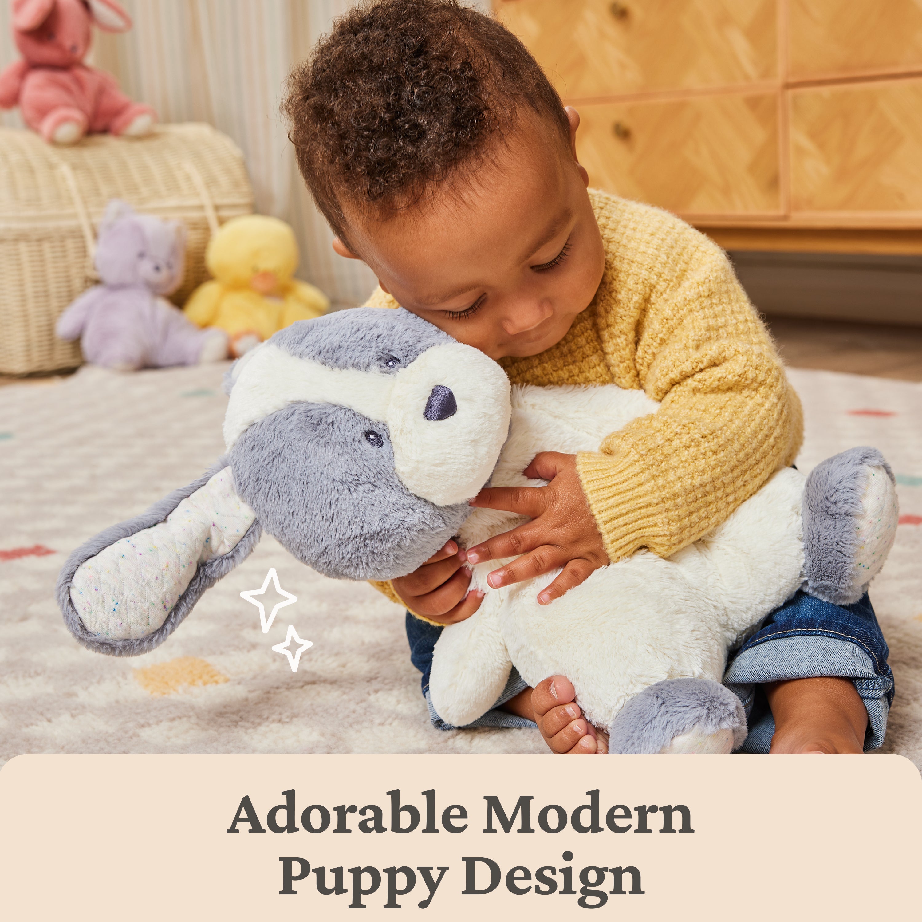 Baby GUND Oh So Snuggly Puppy, Large Stuffed Animal Dog for Babies and Infants, Grey/White, 12.5”