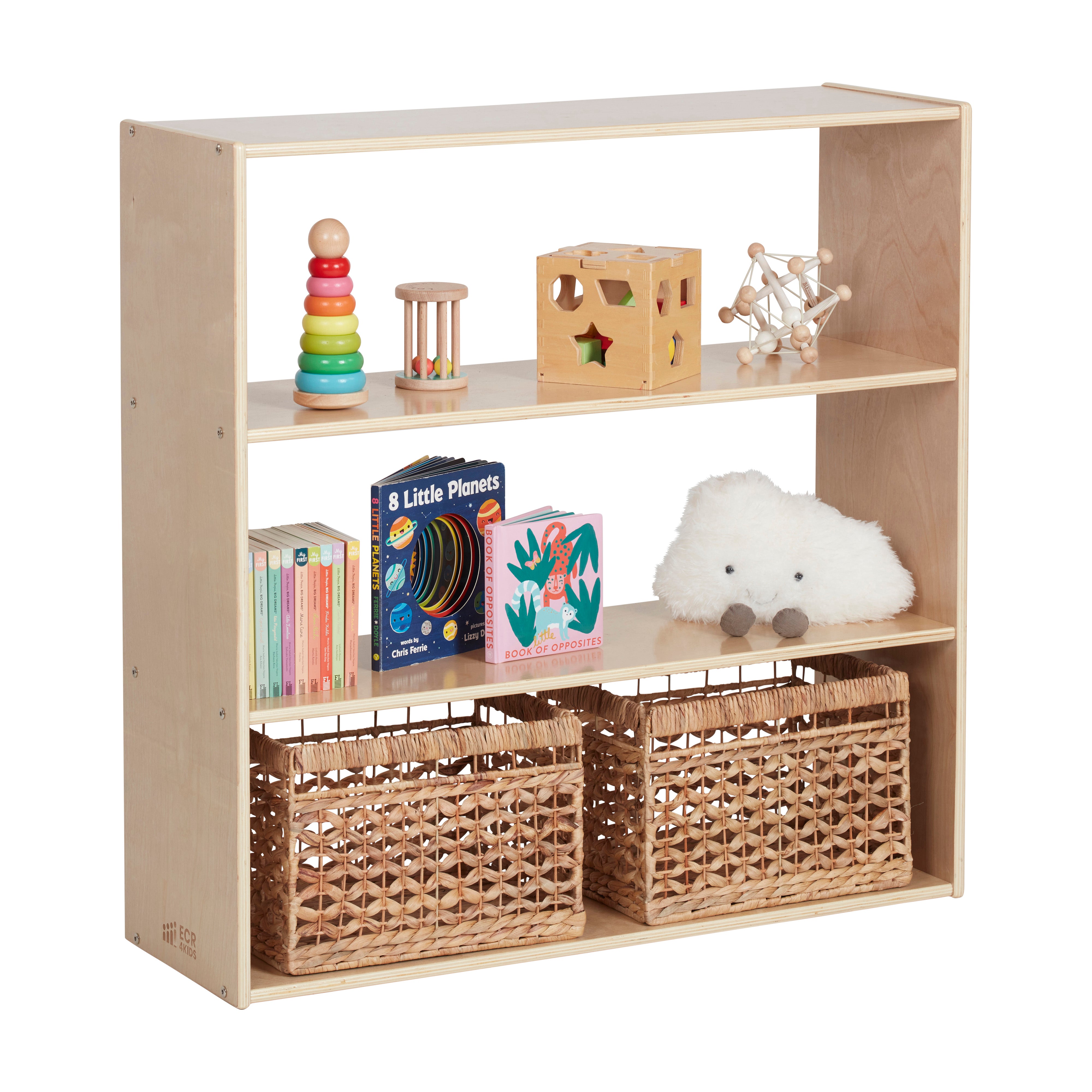 Streamline 3-Shelf Storage Cabinet without Back 36in H - Natural