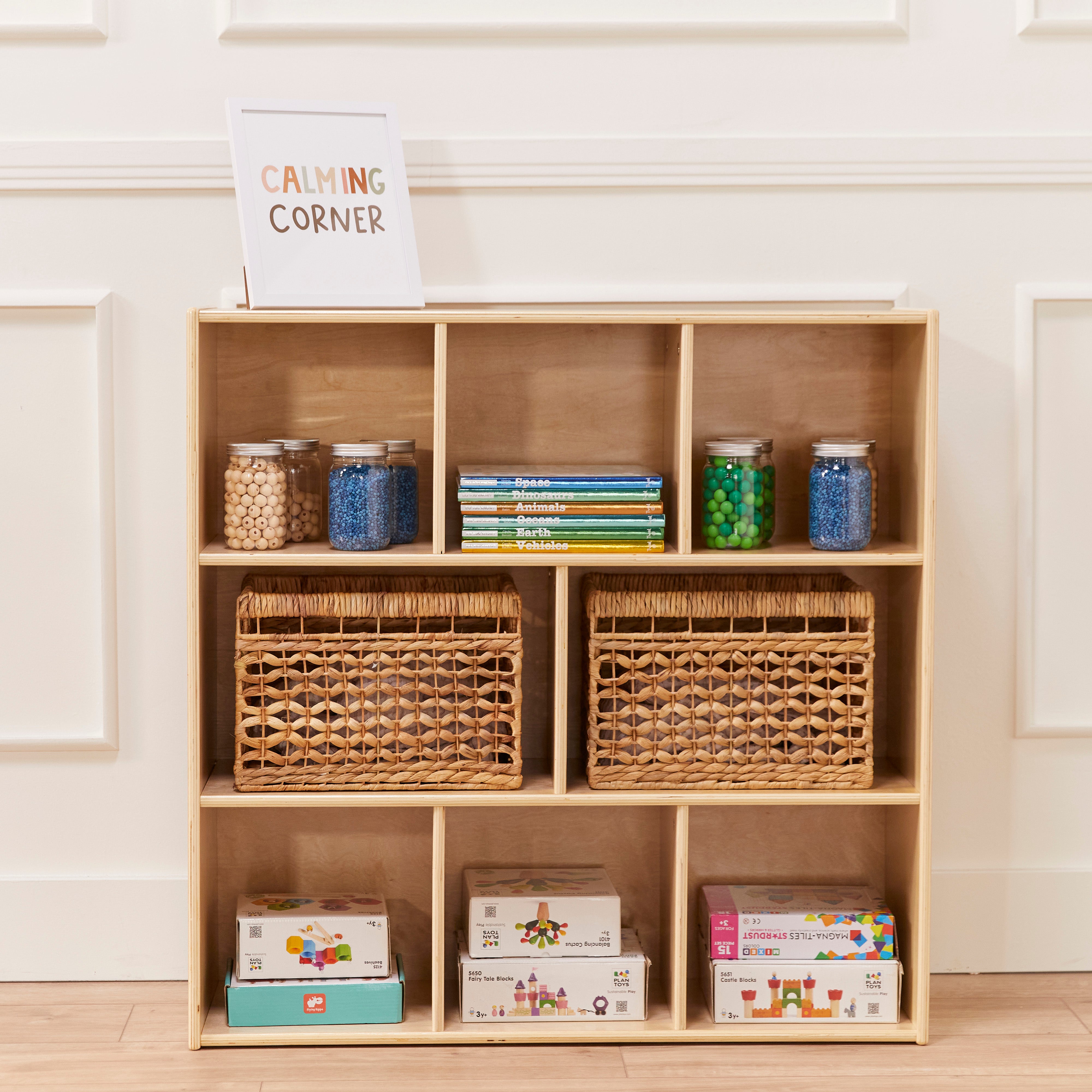 Streamline 8-Compartment Storage Cabinet 36in H - Natural