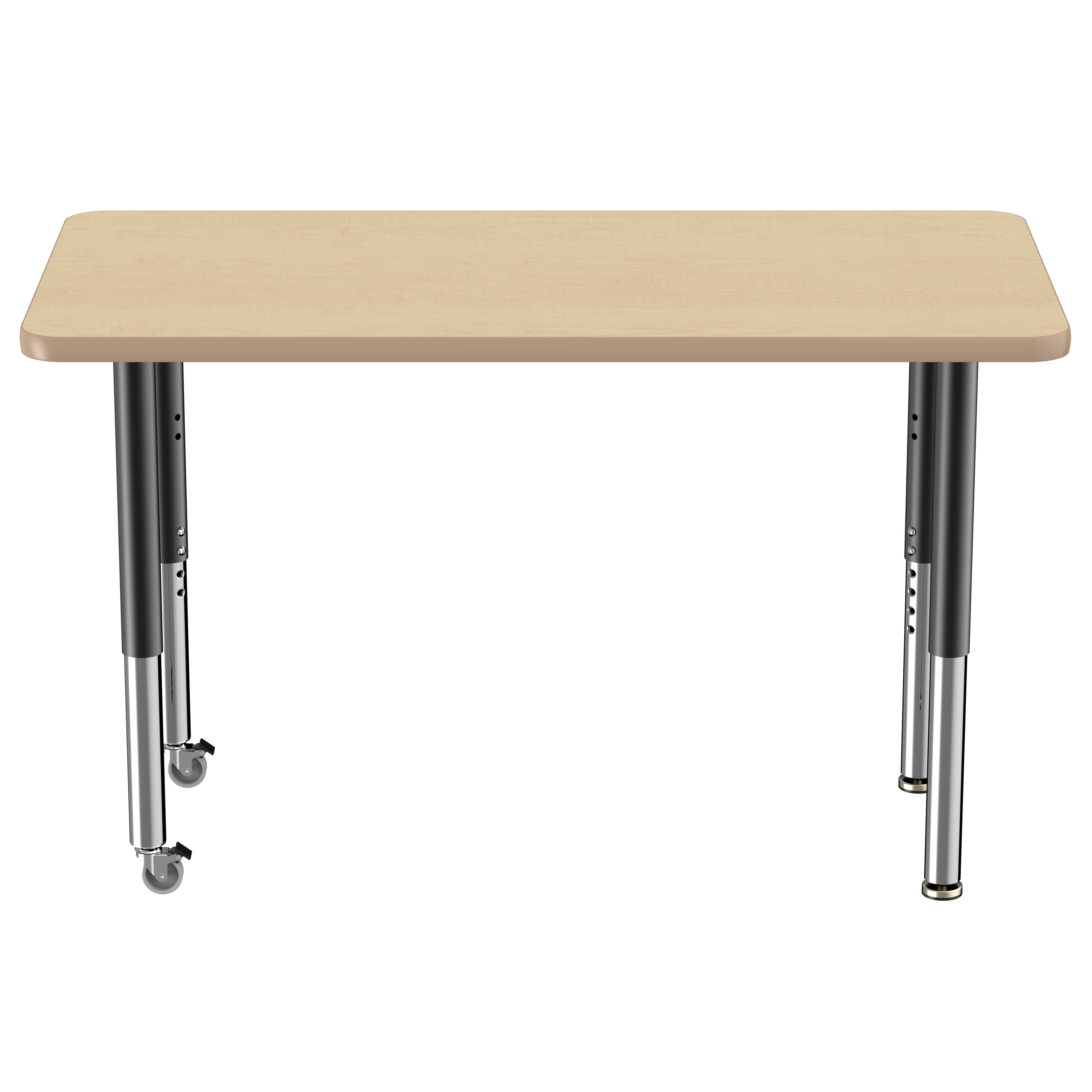 24" x 48" Rectangle T-Molding Activity Table with Adjustable Super Legs - Maple/Maple/Black