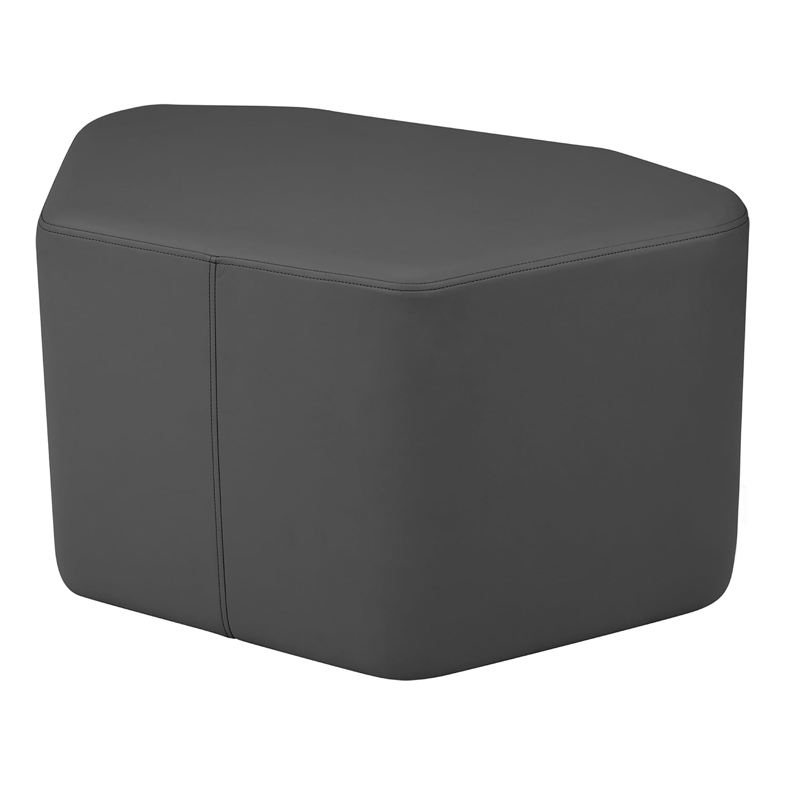 Pro Series Hexagon Ottoman Table with Petal 18" H Seating, 7-Piece Set - Black/Maple