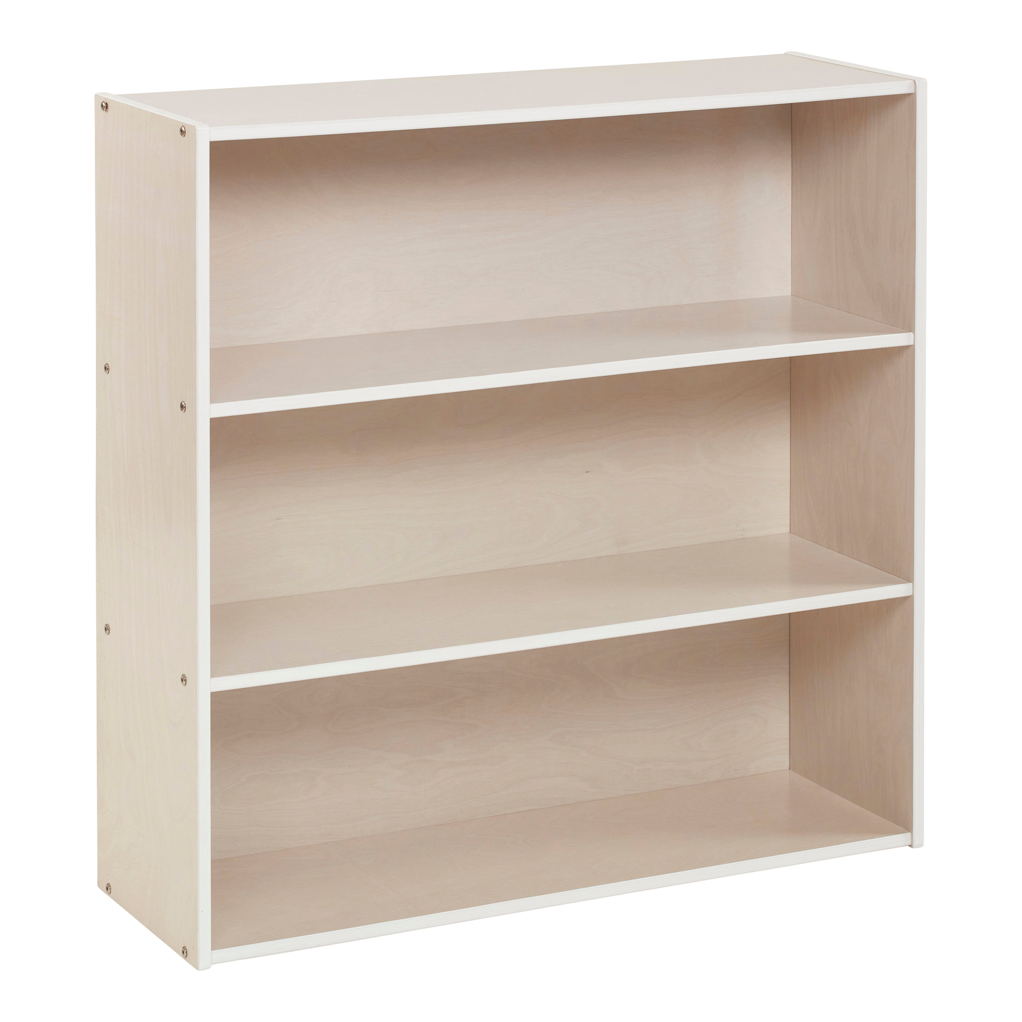 Streamline 3-Shelf Storage Cabinet with Back 36in H - White Wash