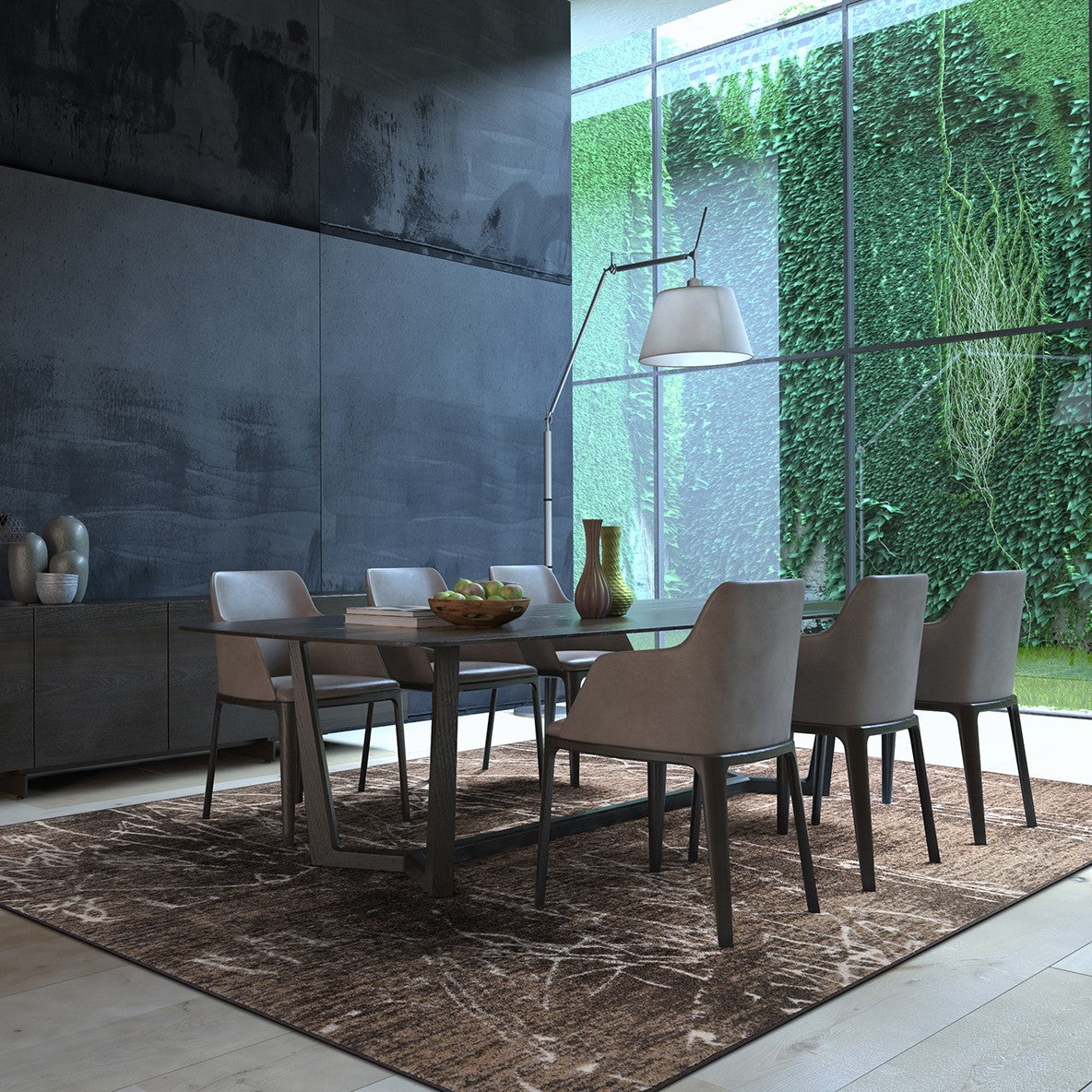 Fractured 3'10" x 5'4" area rug in color Umber