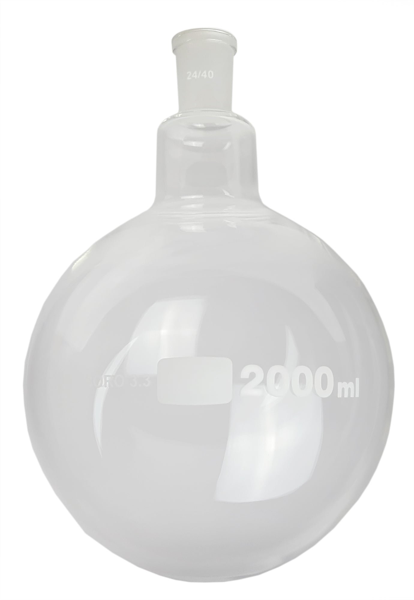 Flask Round Bottom 2000ml 24/40 Borosilicate Glass.