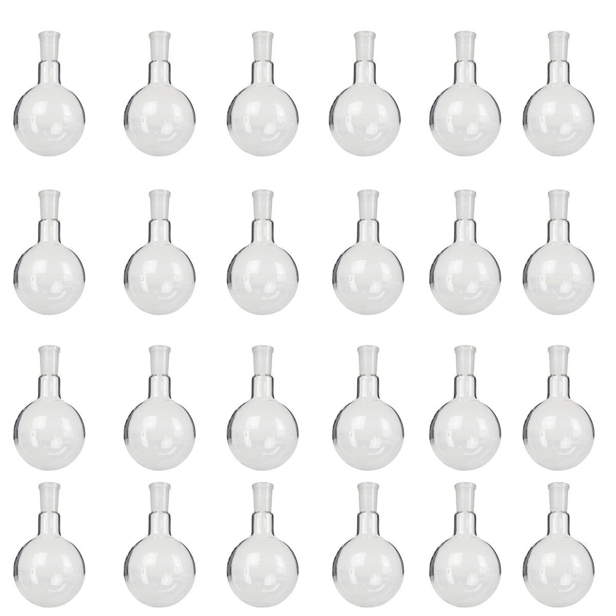 Flask, Boiling, Borosilicate Glass, Round-Bottom, 500ml, 24/40 Ground Glass Joint, Case of 24