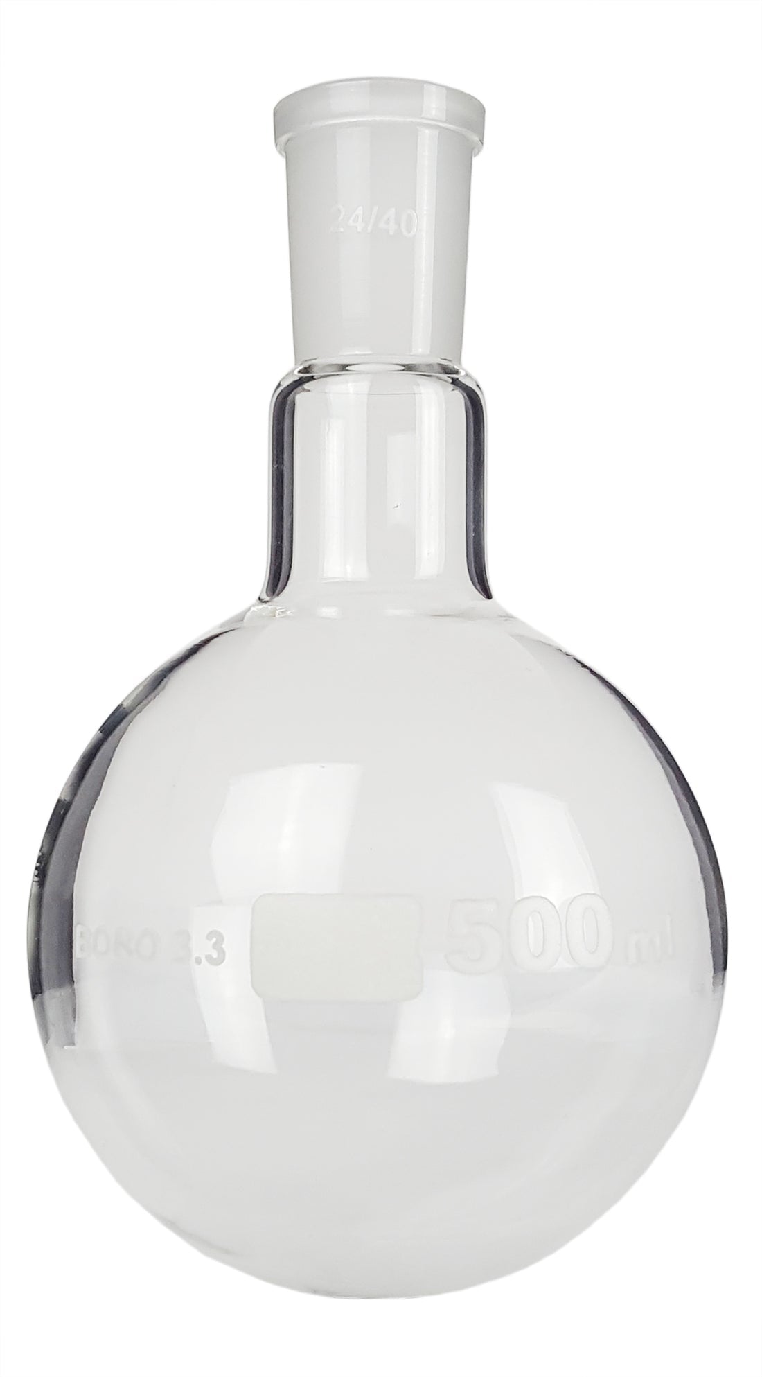 Flask, Boiling, Borosilicate Glass, Round-Bottom, 500ml, 24/40 Ground Glass Joint, Pack of 6
