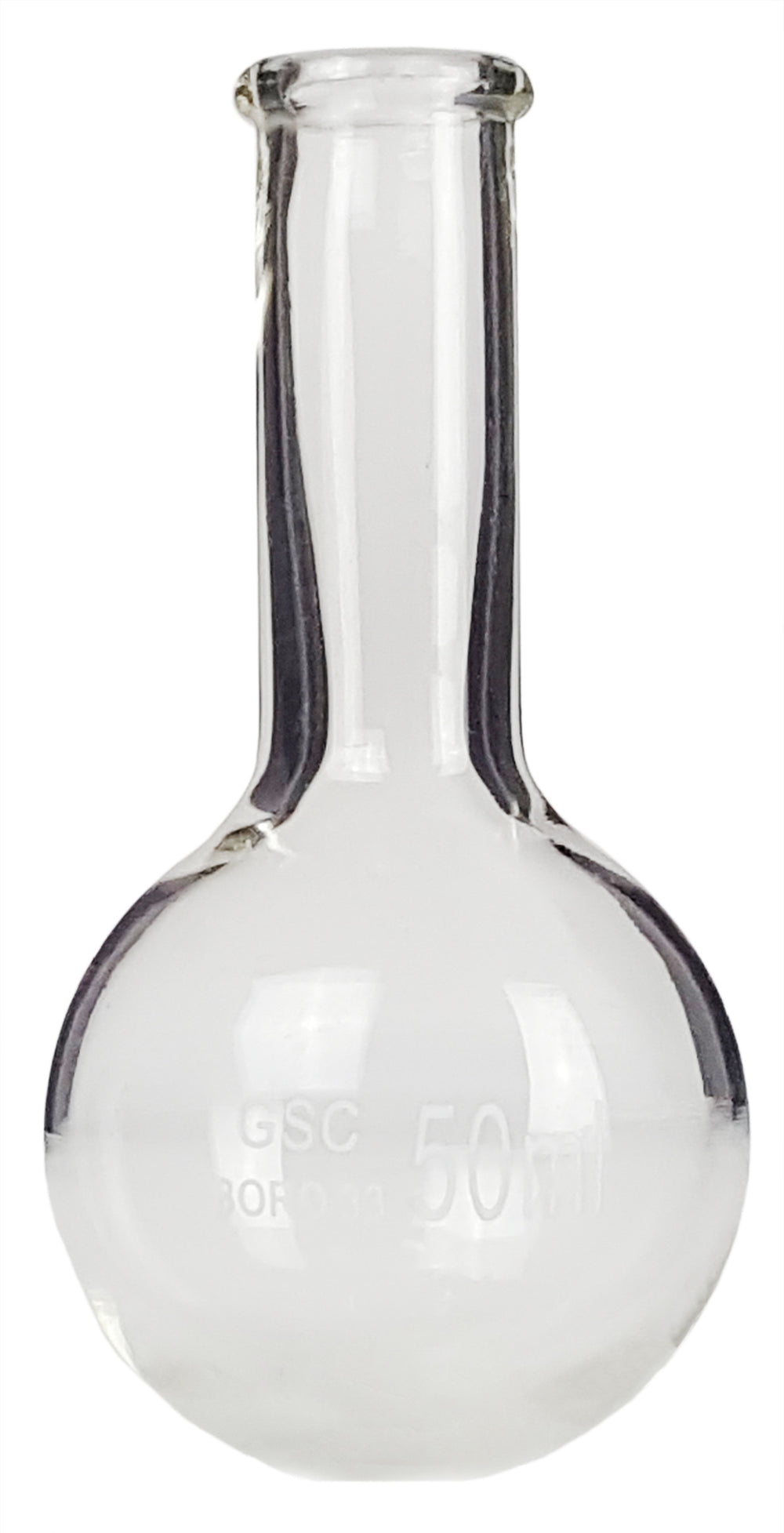 Flask, Florence, Borosilicate Glass, Round-Bottom, 50ml, Case of 120