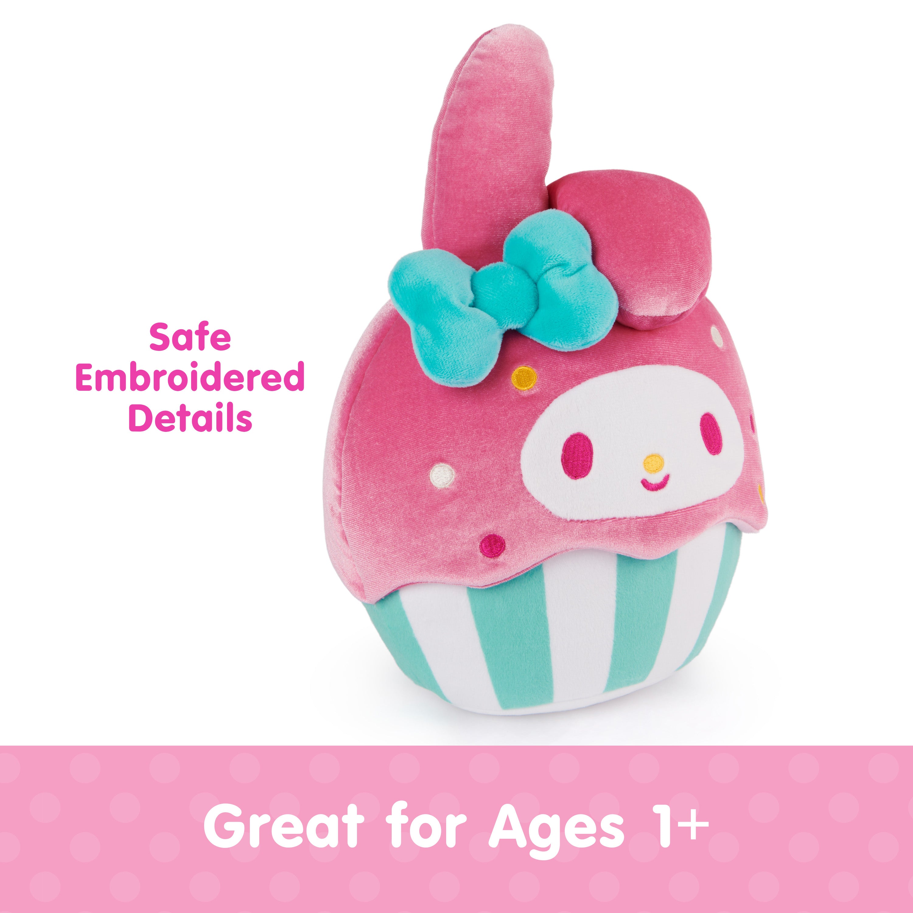 GUND Sanrio Hello Kitty and Friends My Melody Cupcake Plush, Stuffed Animal for Ages 1 and Up, Pink/White, 8”