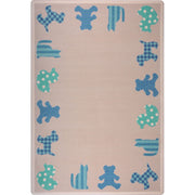 Frisky Friends 3'10" x 5'4" area rug in color Blue
