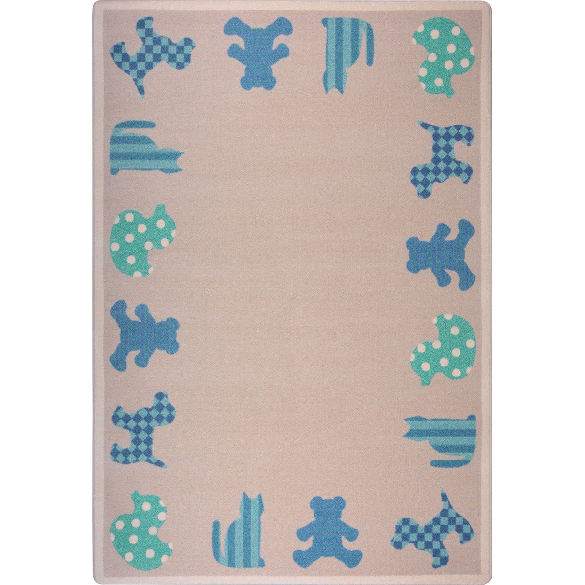 Frisky Friends 10'9" x 13'2" area rug in color Blue