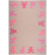 Frisky Friends 3'10" x 5'4" area rug in color Pink