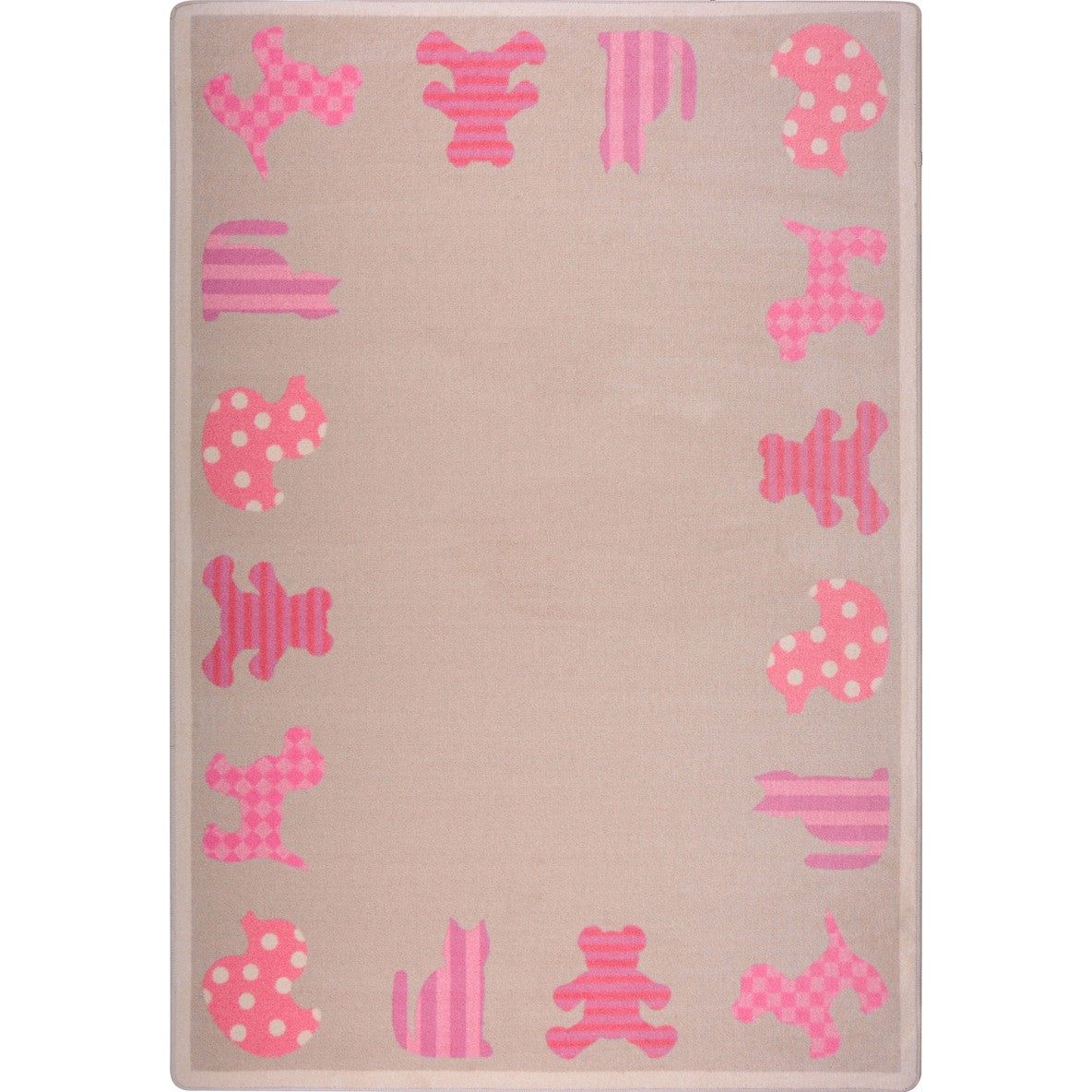 Frisky Friends 7'8" x 10'9" area rug in color Pink