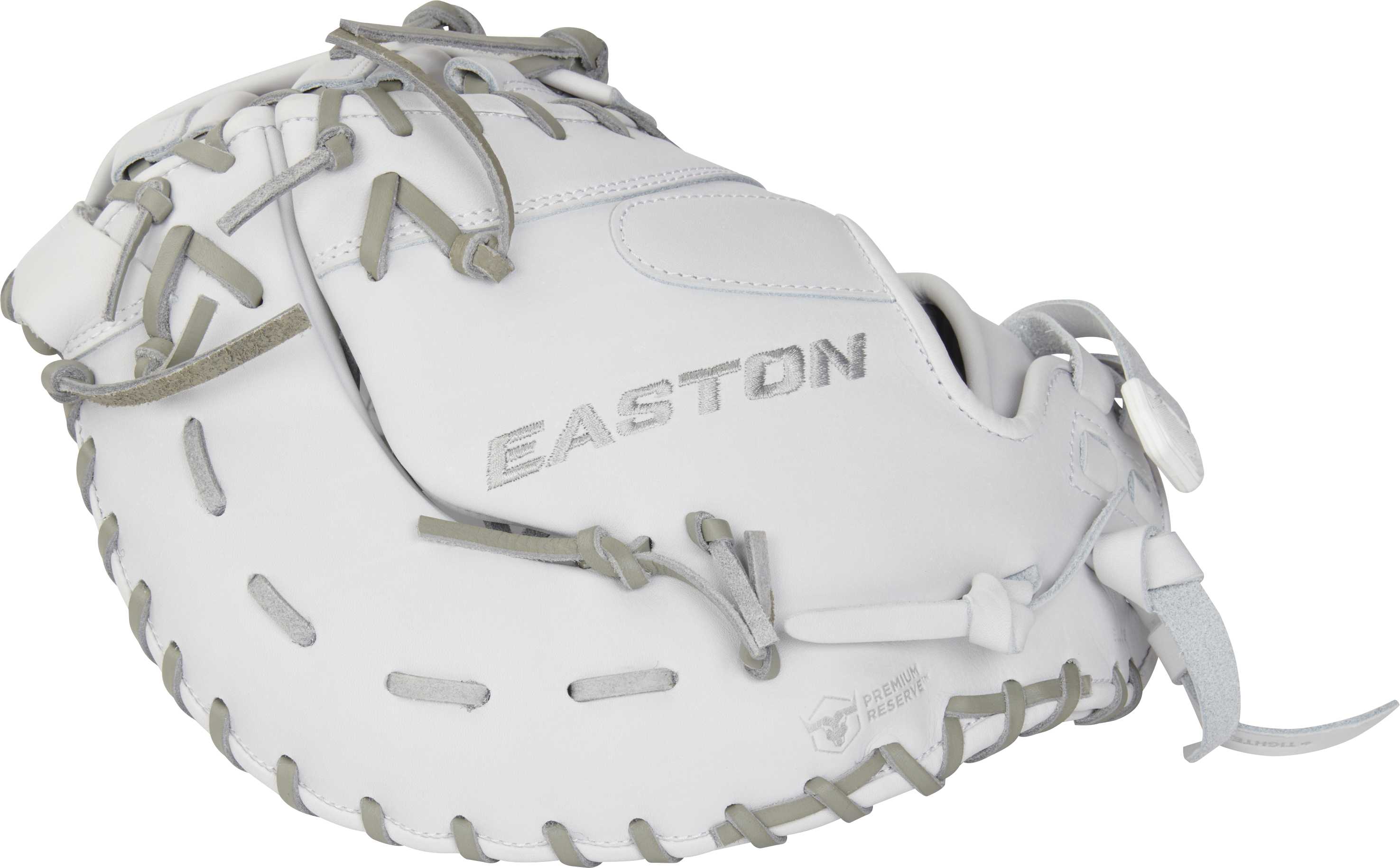 Easton Pro Collection Series First Base Mitt 13-Inch Softball Glove  - Right Hand Thrower - White/Gray