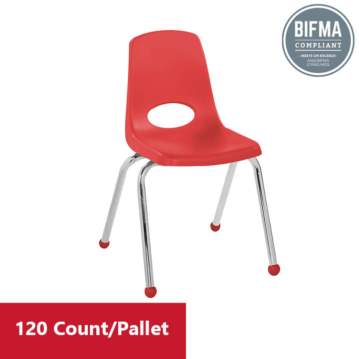 16" Stack Chair with Ball Glides - Red