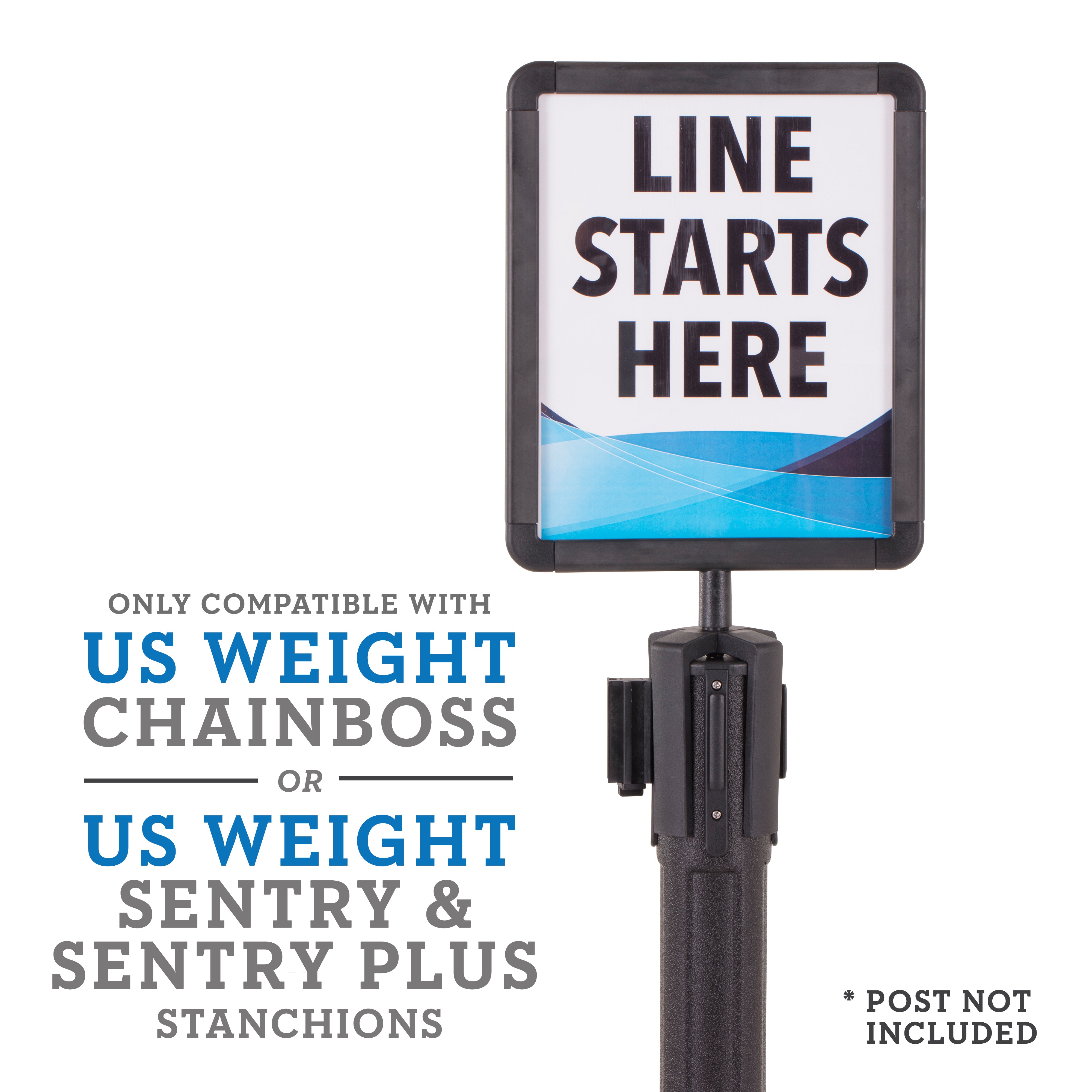 Sign Holder ‐ Black ‐ for Sentinel & Trek Stanchions