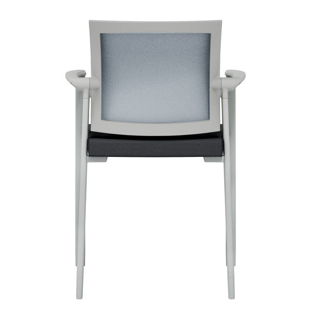 OfficeSource Oslo Mesh Back Stacking Guest Chair - Dark Gray Fabric w/ Light Gray Frame