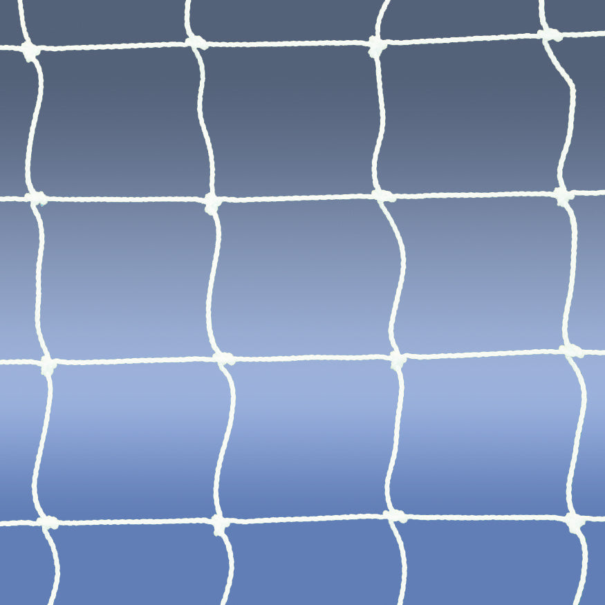 Futsal Goal Replacement Net - Official Size  (6 ft. 7 in.H x 9 ft. 10 in.W x 3 ft.3 in.D - 4 in. Sq.) (2m x 3m) (White)