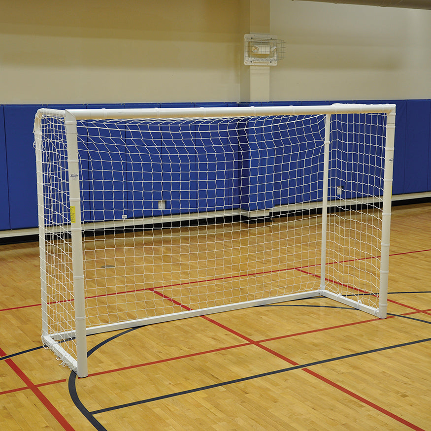 Futsal Goal Replacement Net - Official Size  (6 ft. 7 in.H x 9 ft. 10 in.W x 3 ft.3 in.D - 4 in. Sq.) (2m x 3m) (White)
