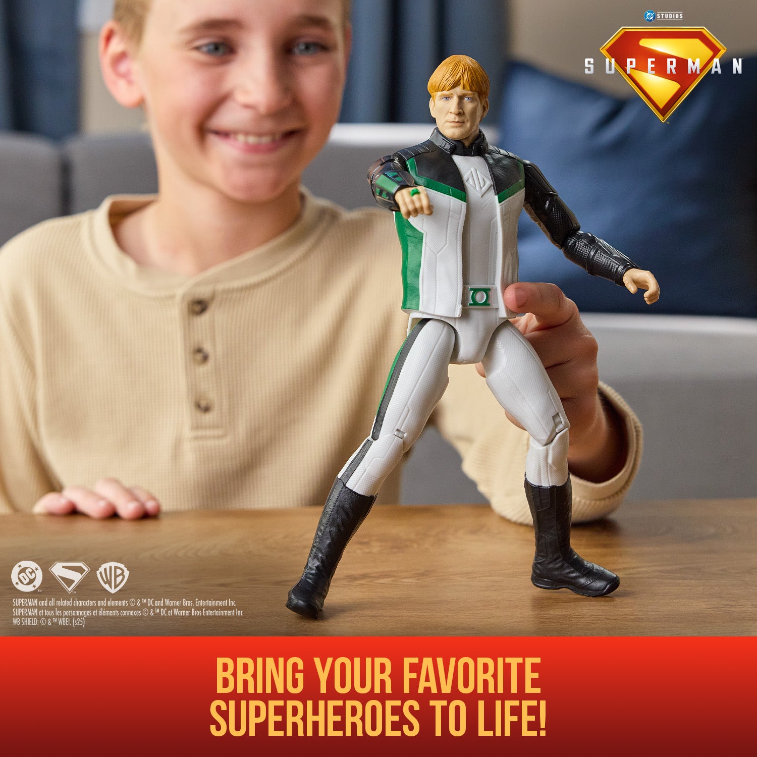 DC Comics, SUPERMAN Green Lantern 12-inch Superhero Action Figure, Kids Toys for Boys and Girls Pretend Play, For Ages 4 and Up