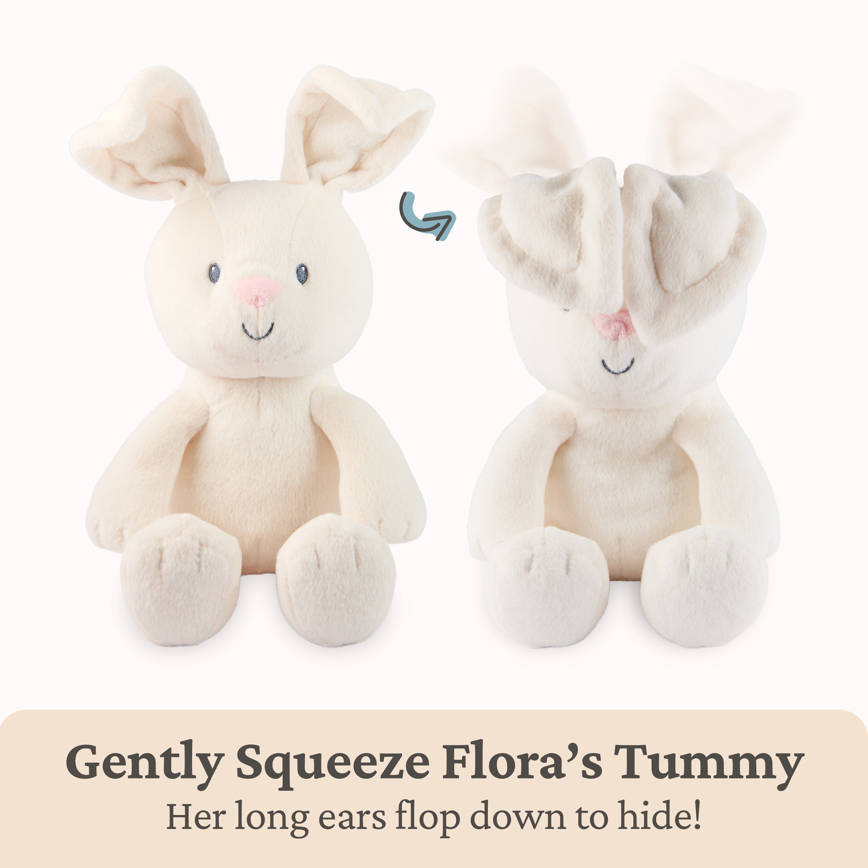 GUND Baby Peek-a-Boo Flora Bunny Plush, Bunny Rabbit Stuffed Animal, Baby Toy for Ages 0 and Up, Cream, 7" Batteries Not Required