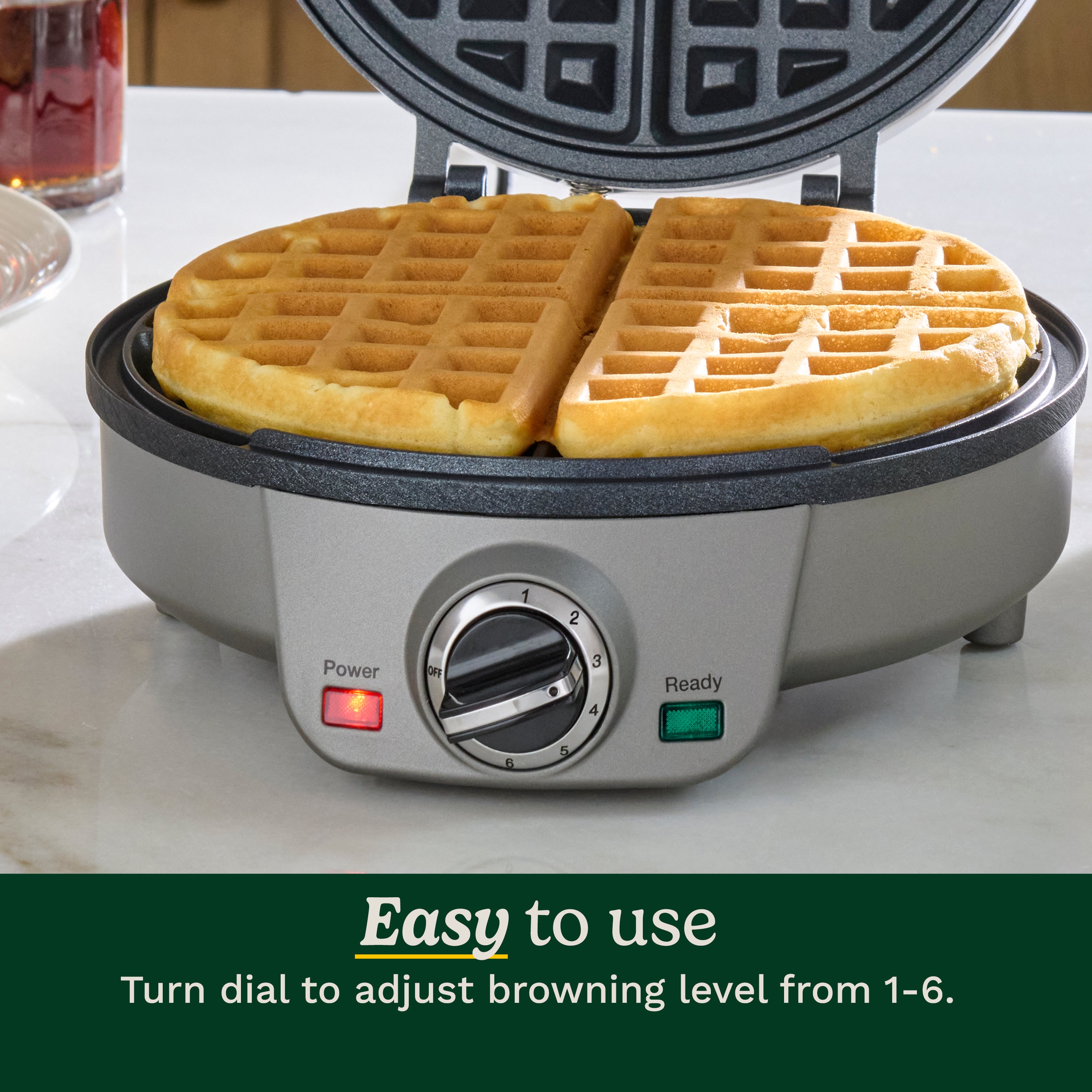 4 Slice Belgian Waffle Maker - Round
