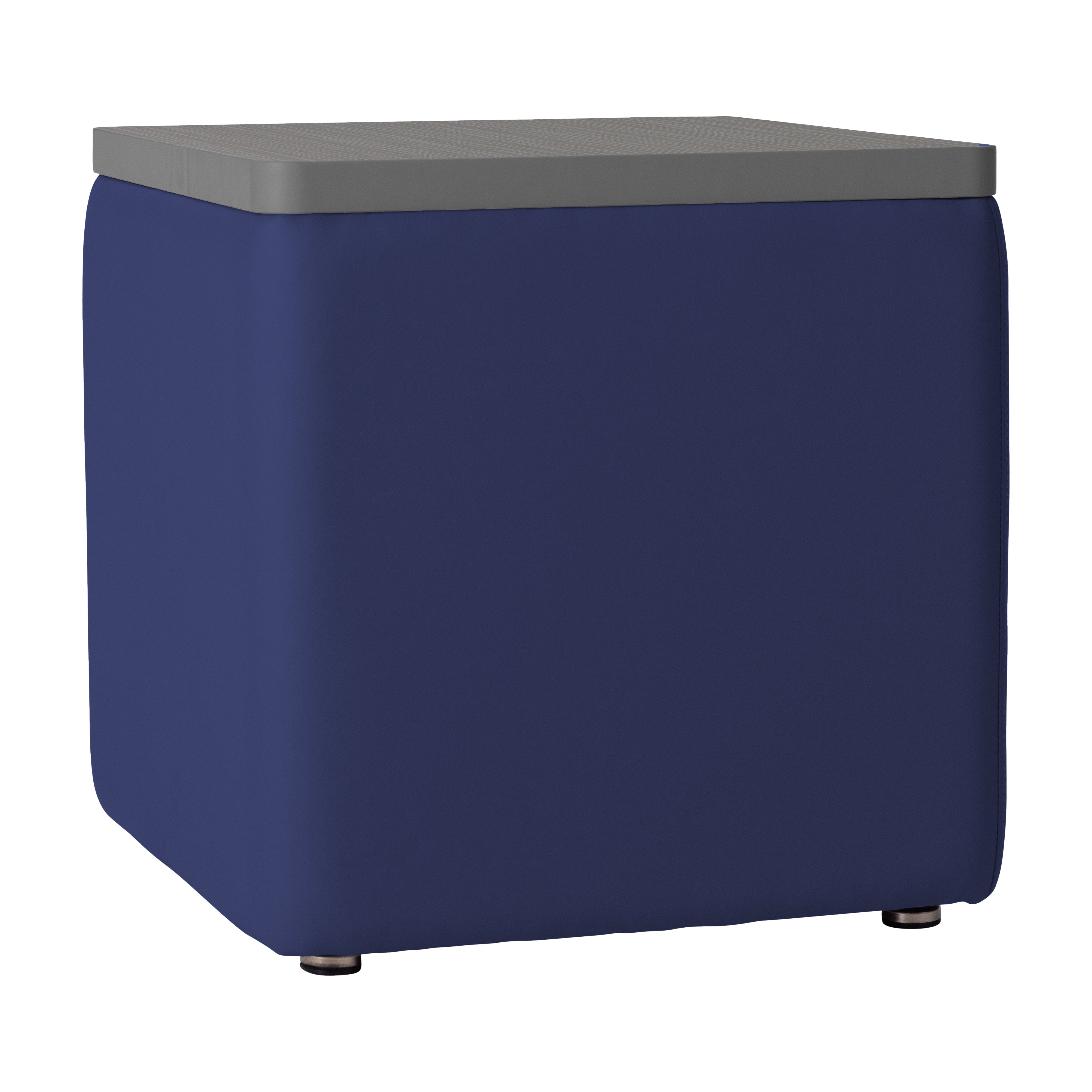 Pro Series Upholstered 18" x 18" Square Ottoman Table 18" Height - Navy/Cosmic Strandz