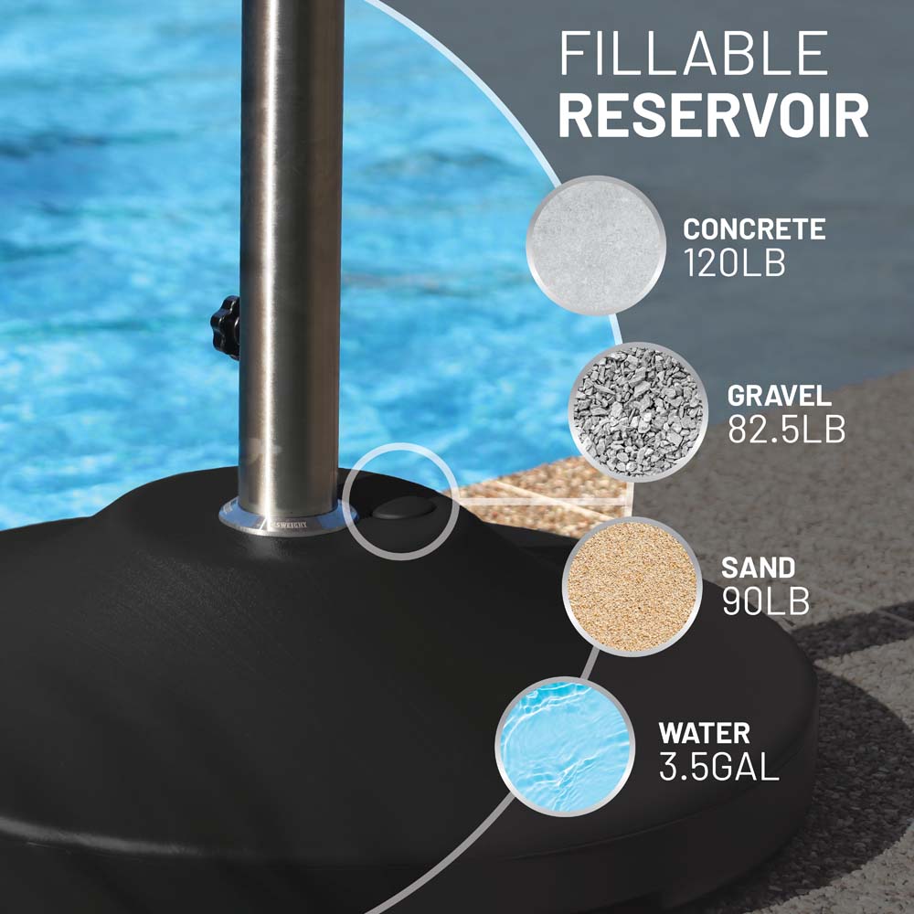 Fillabe Free Standing Commercial Umbrella Base (Black)