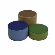 SoftScape 15" Round Ottomans, 3-Piece - Earthtone