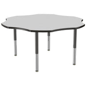 60" x 60" Flower T-Molding Activity Table with Adjustable Super Legs - Gray/Black