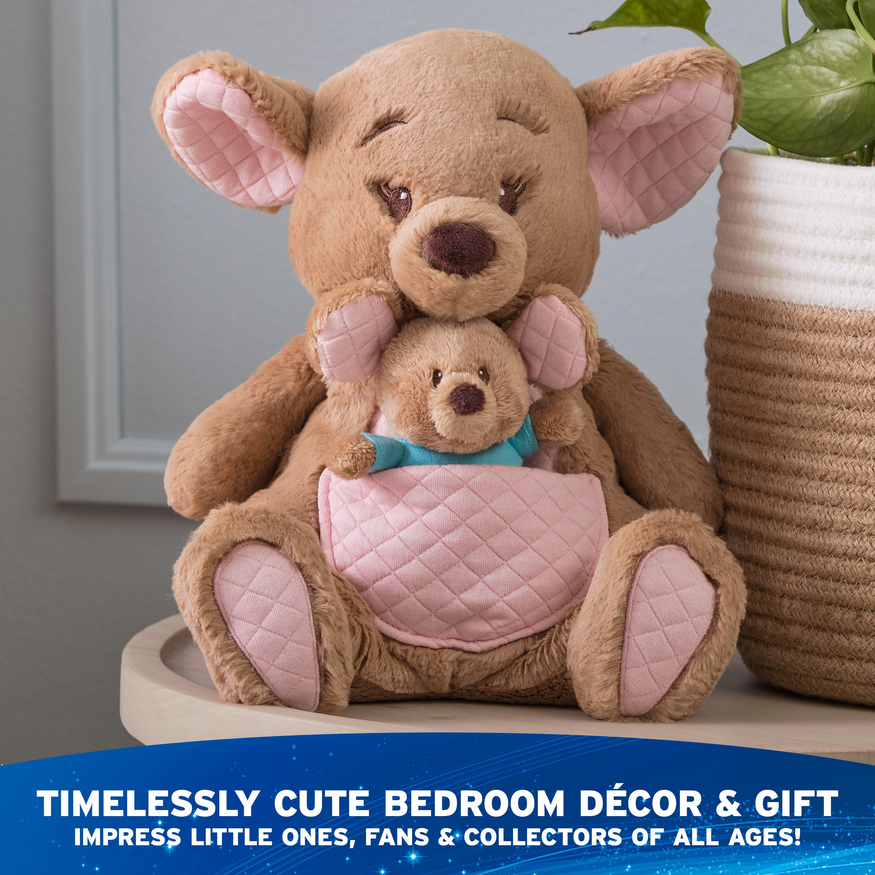 GUND Disney Official Kanga and Roo Oh So Snuggly Plush, Winnie the Pooh, Kangaroo and Baby Stuffed Animals for Ages 1 and Up, Brown, 12.5”