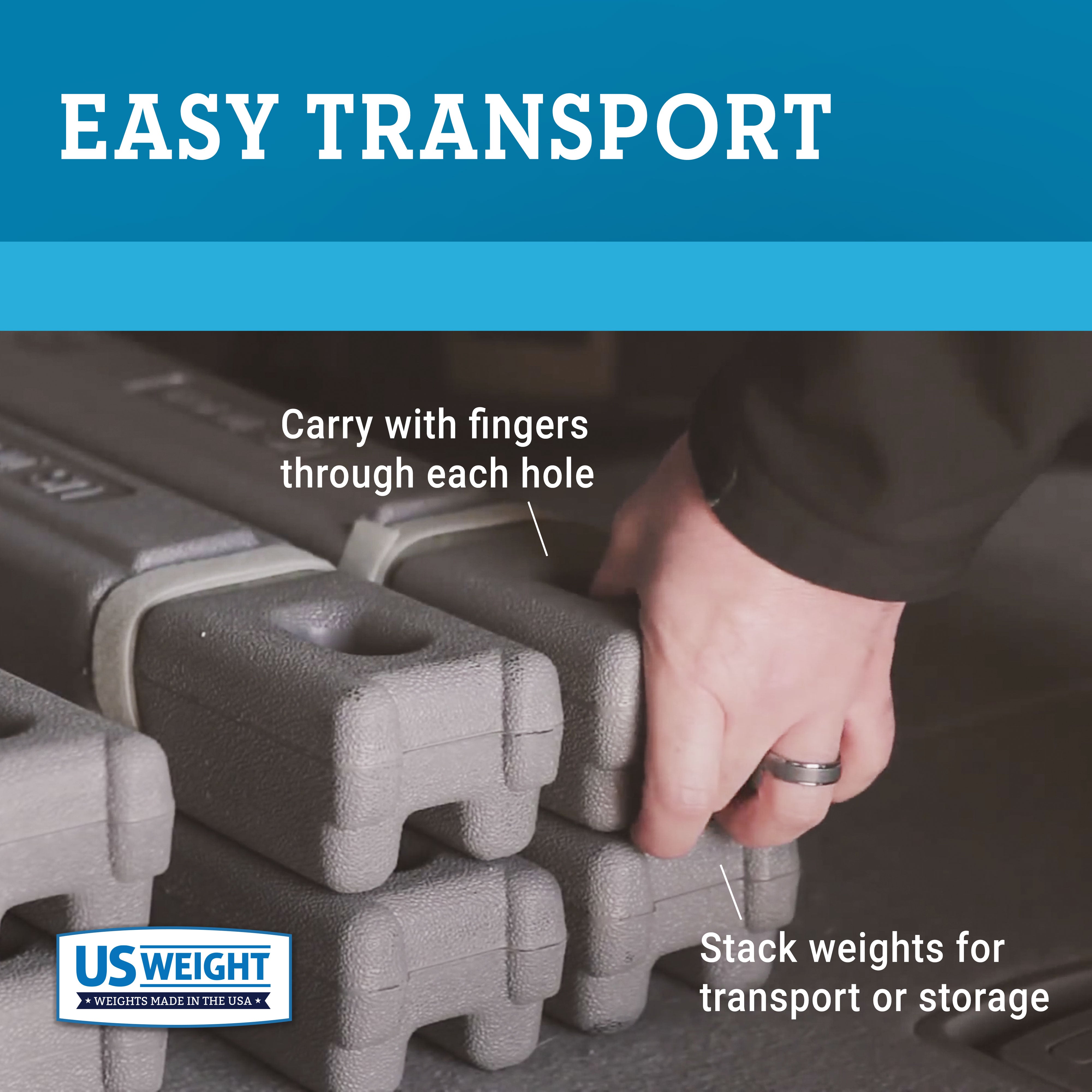 Ingot Set of 4, 15 lb Weights  (Grey)