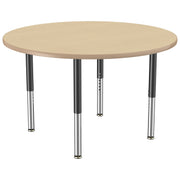 48" Round Thermofused Activity Table with Adjustable Super Legs - Maple/Maple/Black