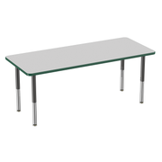 30" x 72" Rectangle T-Molding Activity Table with Adjustable Super Legs - Gray/Green/Black