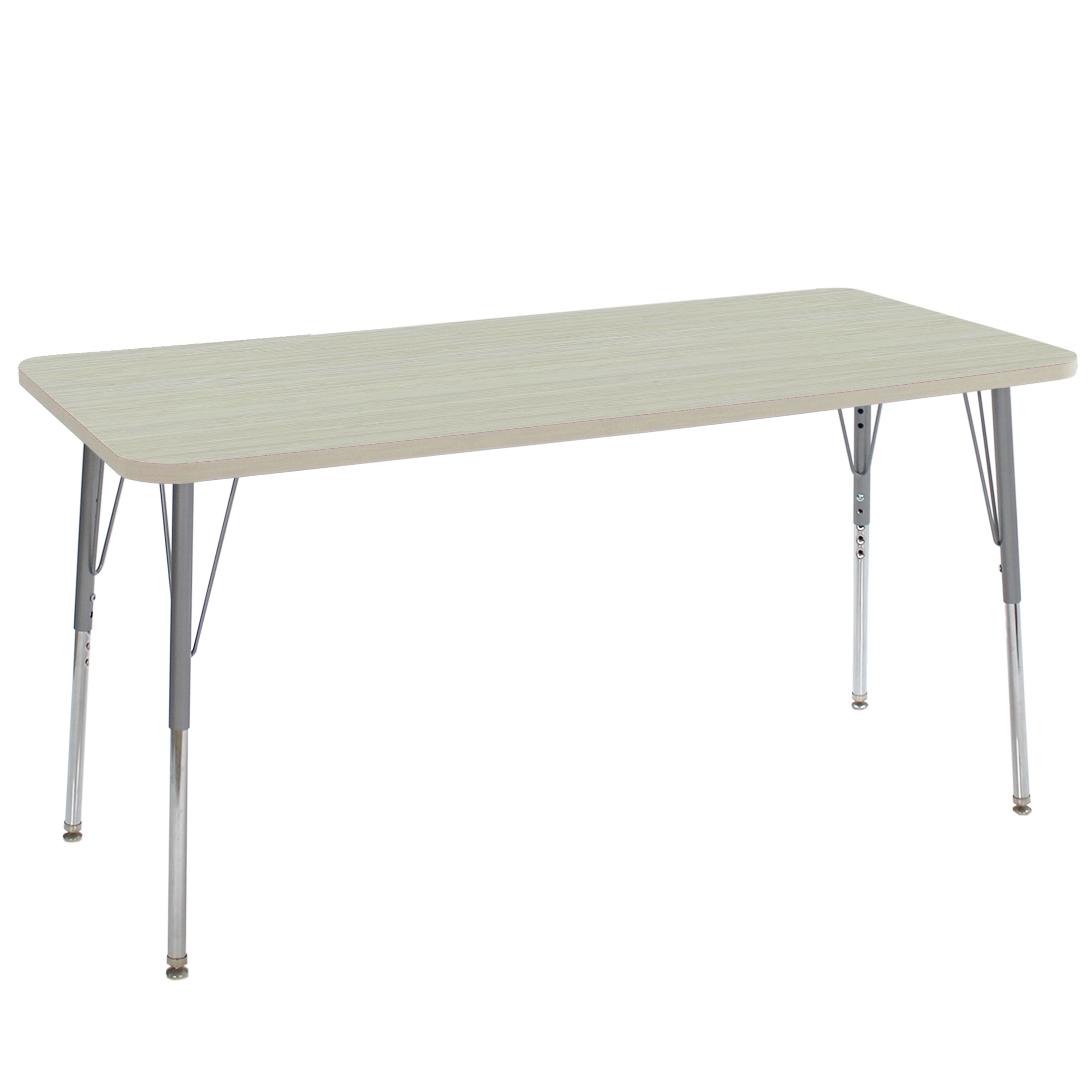 24" x 60" Rectangle La Madera Activity Table with Standard Legs - Asian Sand/Silver