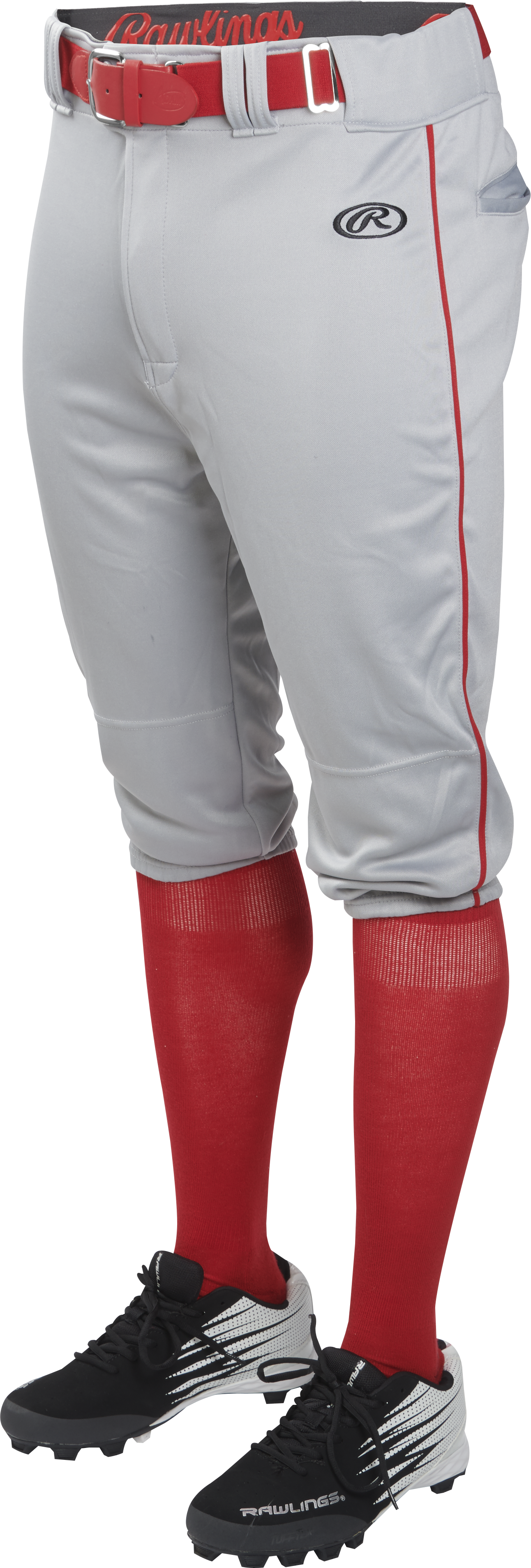 Rawlings Adult Launch Piped Knicker Pant - Small - Blue Gray/Scarlet