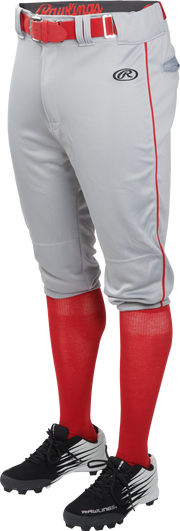 Rawlings Adult Launch Piped Knicker Pant - Small - Blue Gray/Scarlet