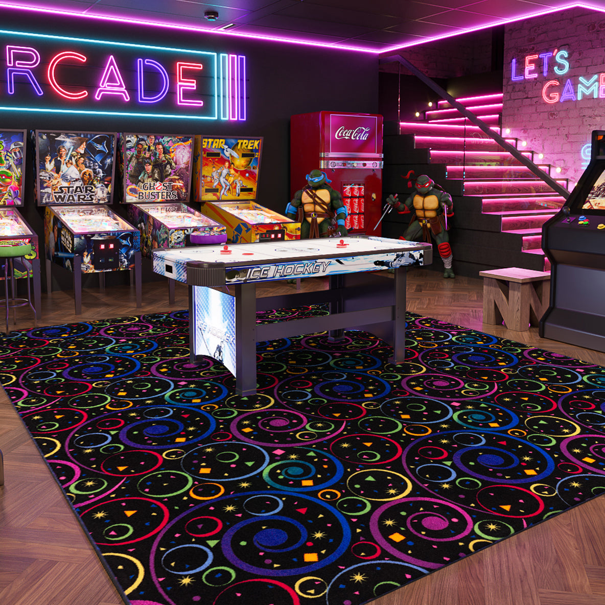 Fun and Games 12' x 12' area rug in color Fluorescent