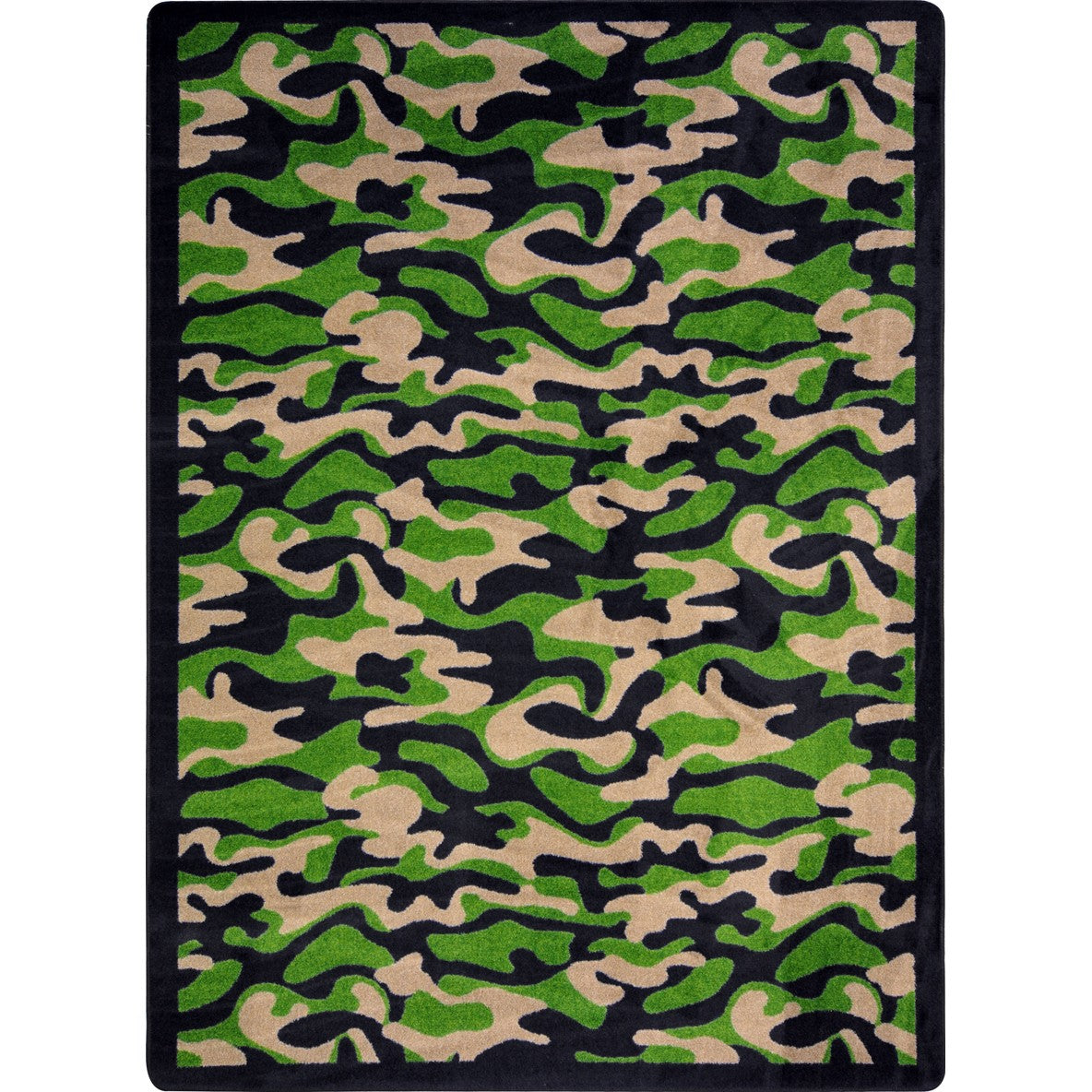 Funky Camo 10'9" x 13'2" area rug in color Dark Army