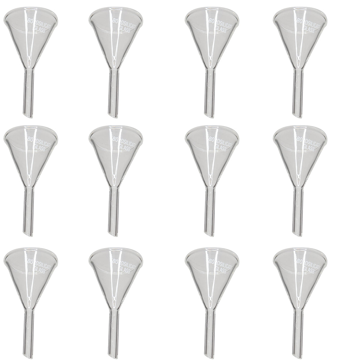 Funnel, Short Stem, Borosilicate Glass, 40mm, Pack of 12