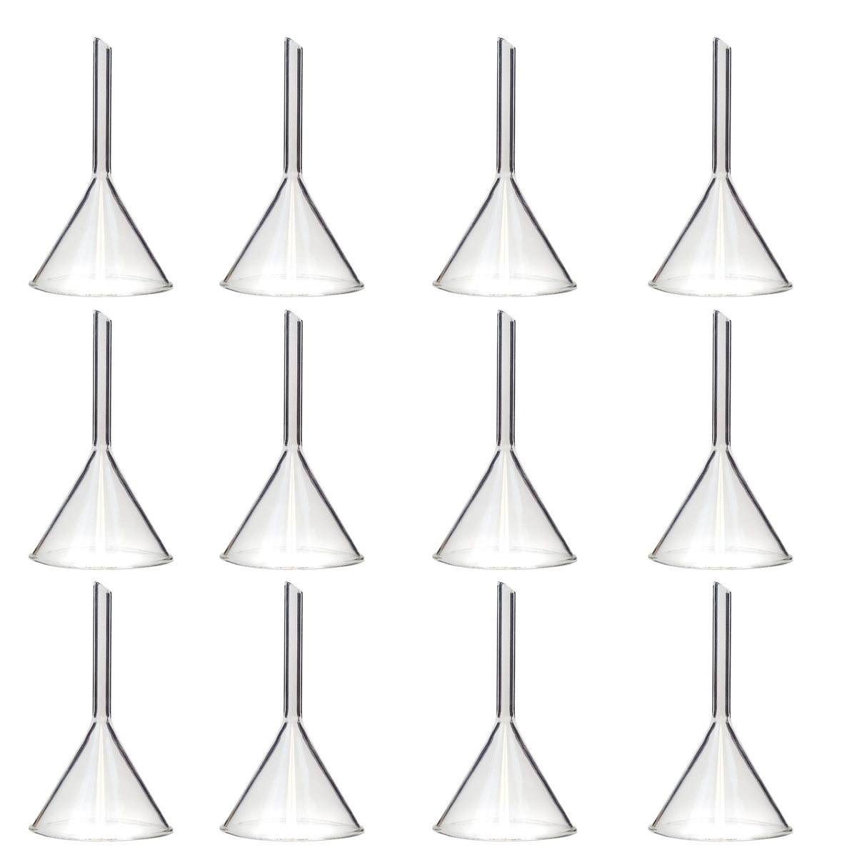 Funnel, Short Stem, Borosilicate Glass, 75mm, Pack of 12