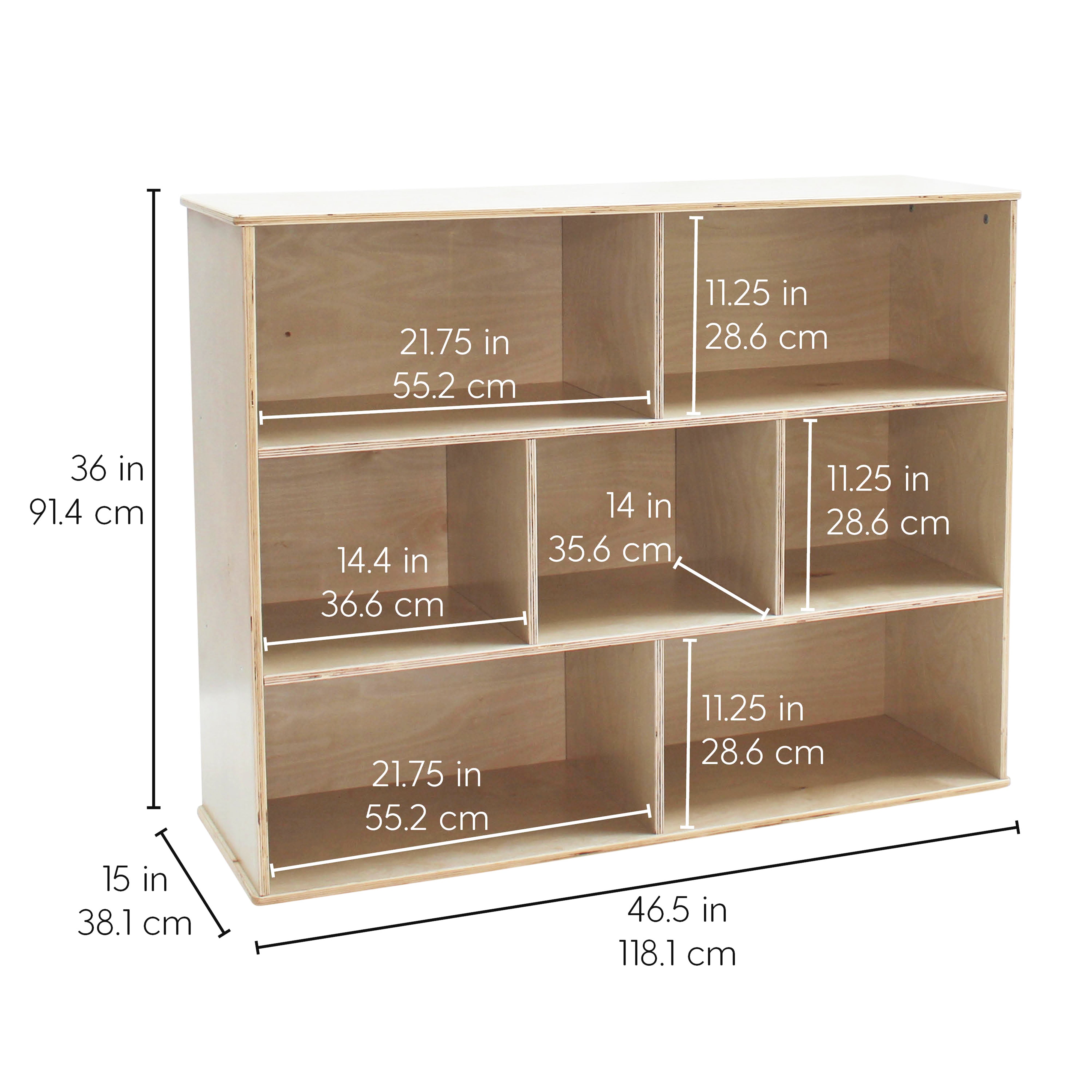 Birch 7-Compartment Storage Cabinet 36" Height