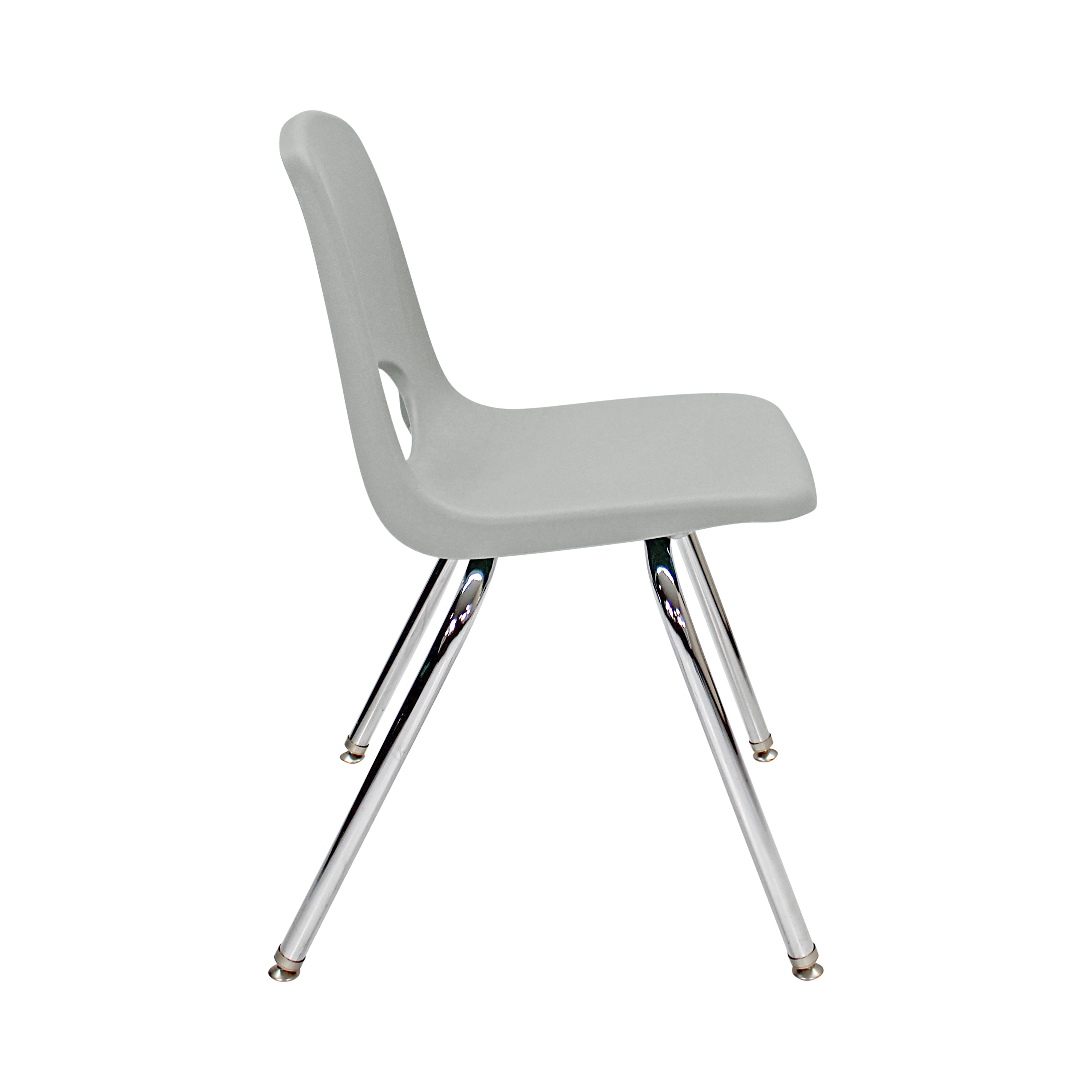 18" Stack Chair with Swivel Glides - Light Gray