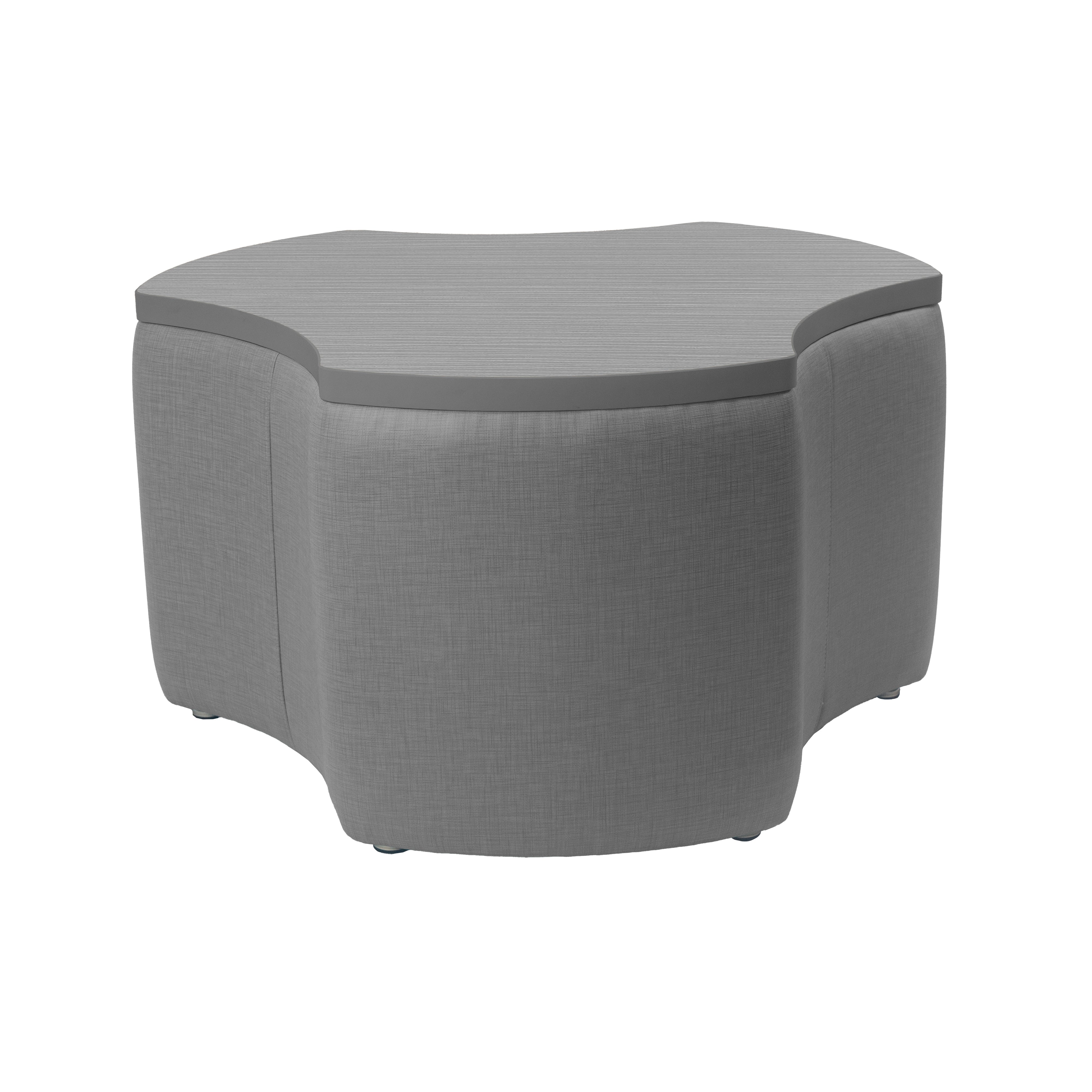 Pro Series Upholstered Cog Ottoman Table 18" Height - Slate Gray Crosshatch/Cosmic Strandz