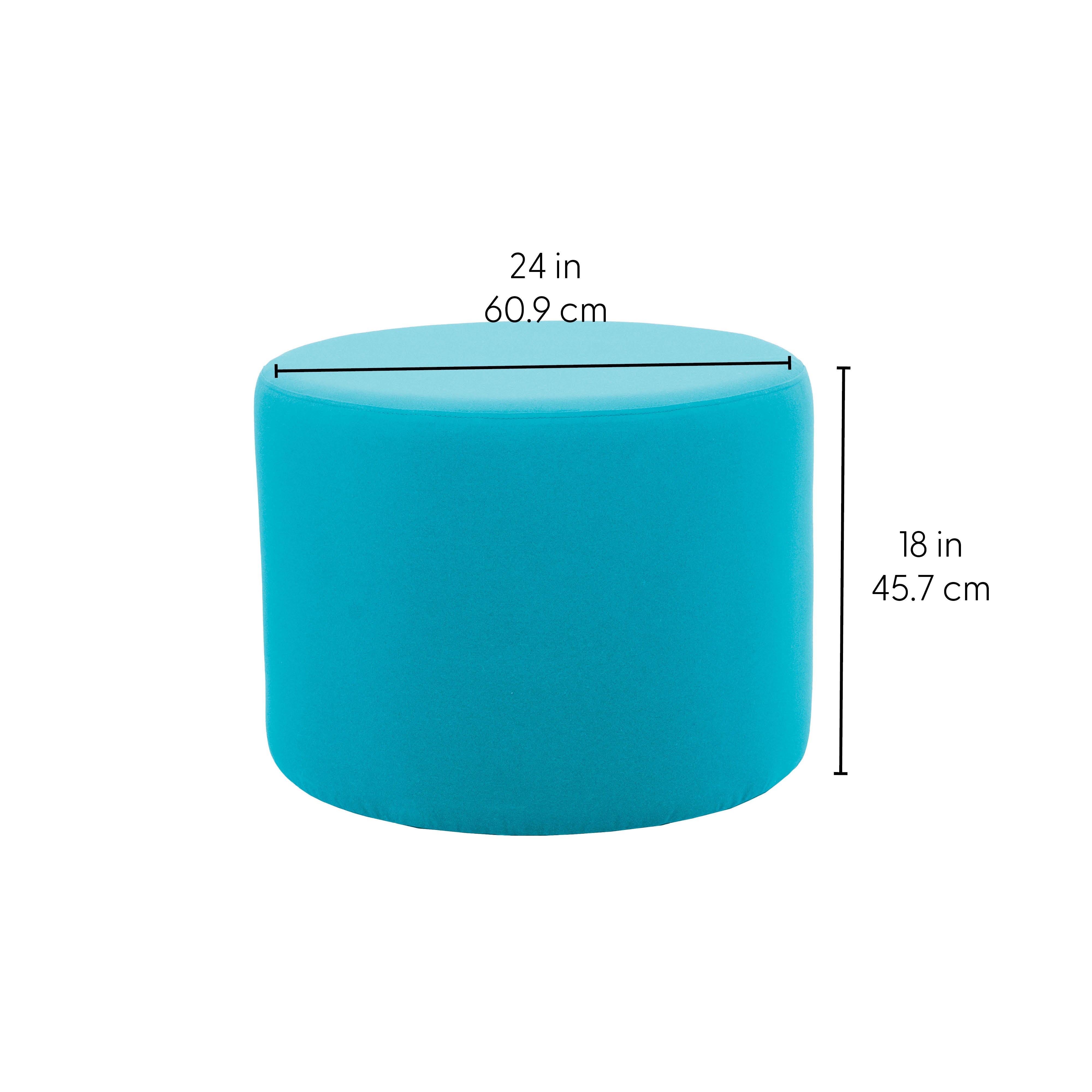 Outdoor 24" Round Ottoman with Sunbrella®, 18" H - Canvas Aruba