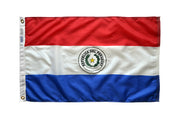 Paraguay flag 3x5 ft. Nylon SolarGuard Nyl-Glo 100% Made in USA to Official United Nations Design Specifications.