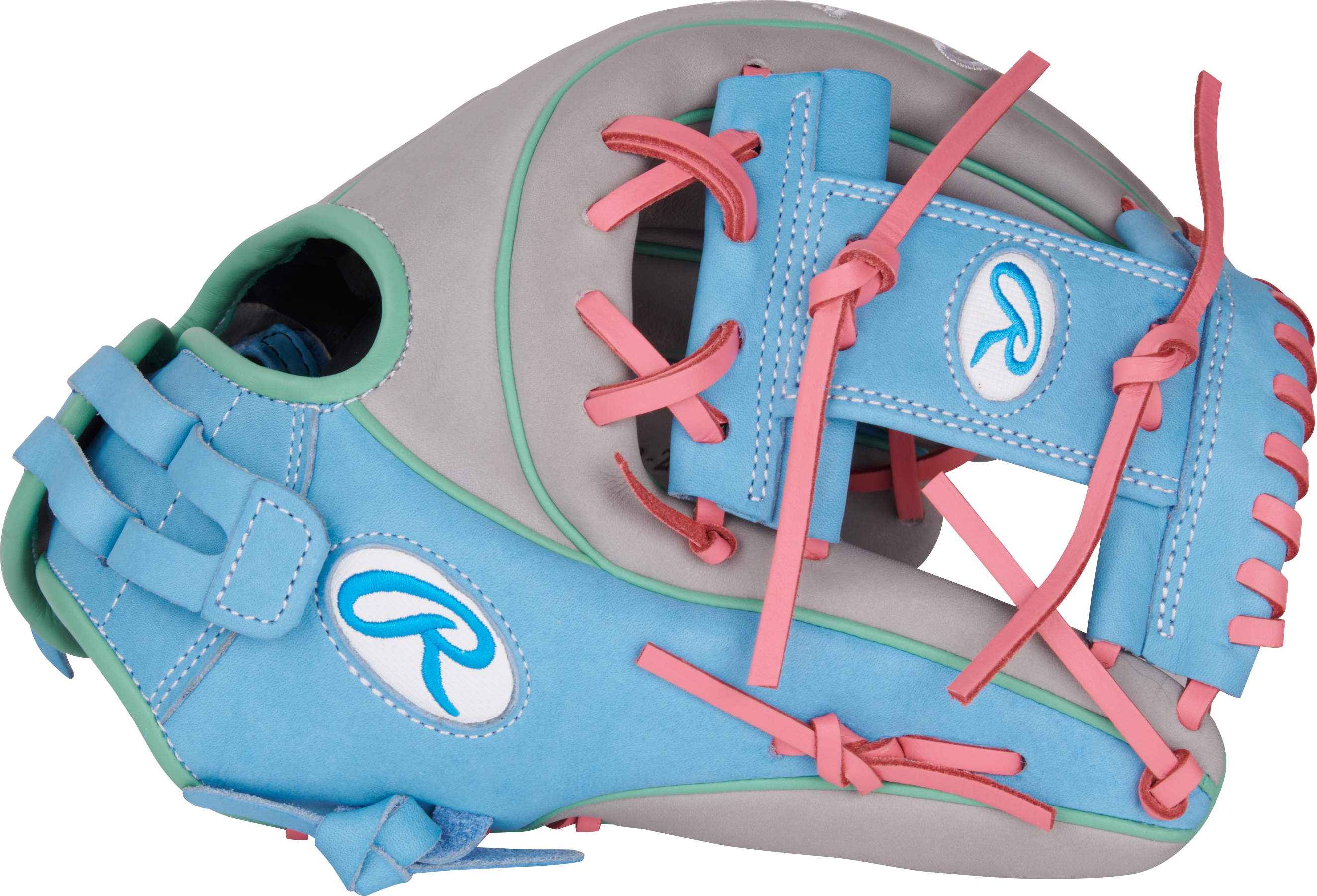Rawlings Heart Of The Hide Series 12-Inch Softball Glove - Right Hand Thrower - Gray/Columbia Blue