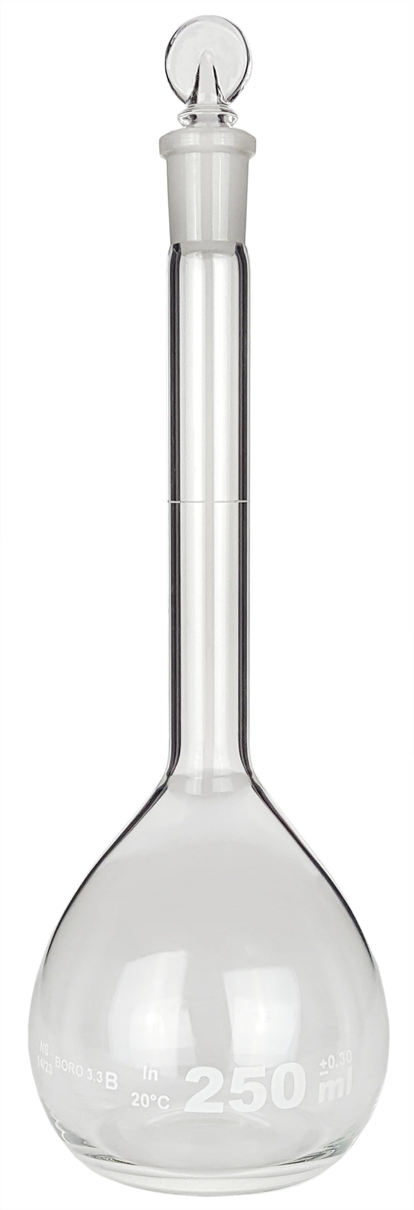 Flask, Volumetric with Ground Glass Stopper, 250ml, Case of 20