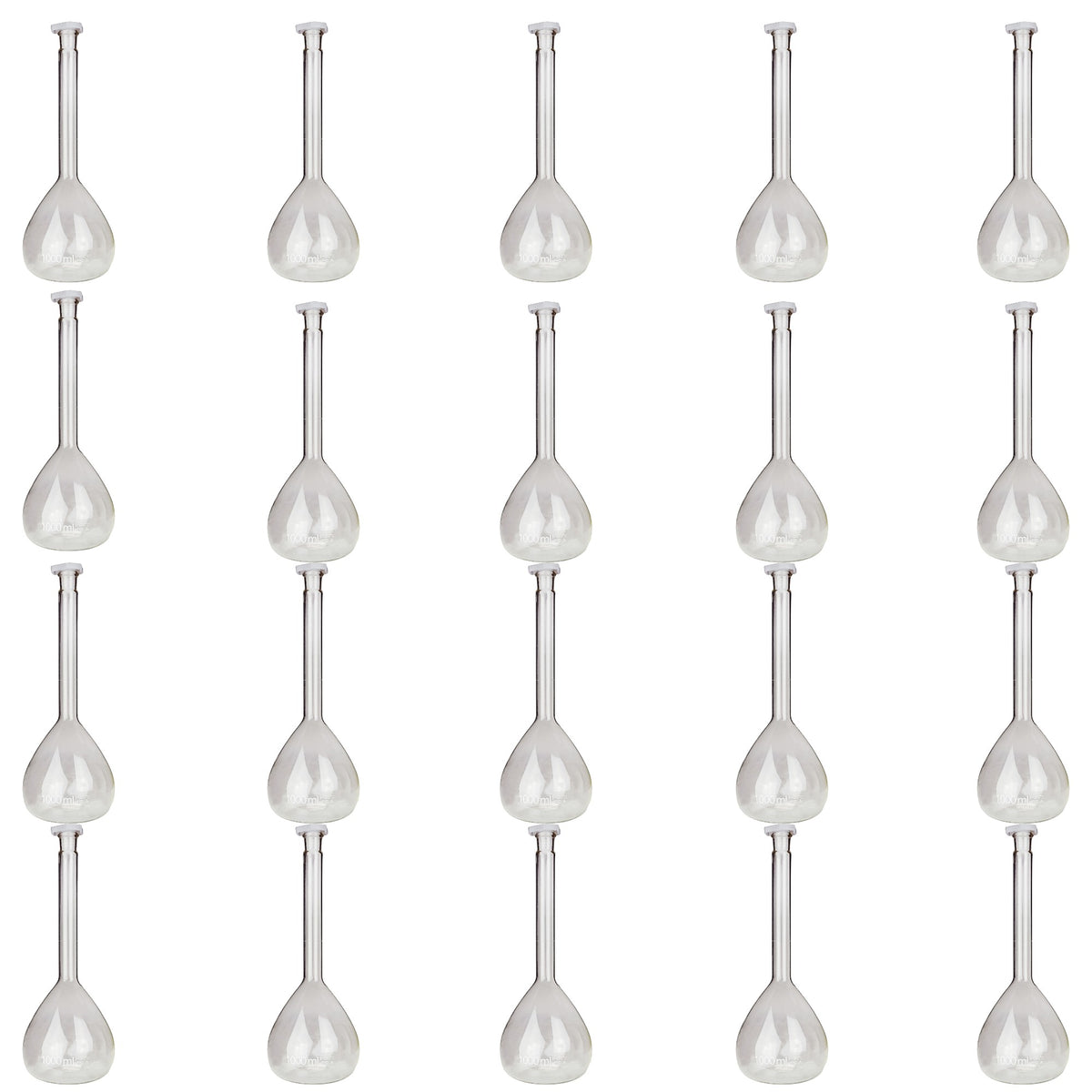 Flask, Volumetric with Plastic Stopper, 1000ml, Case of 20