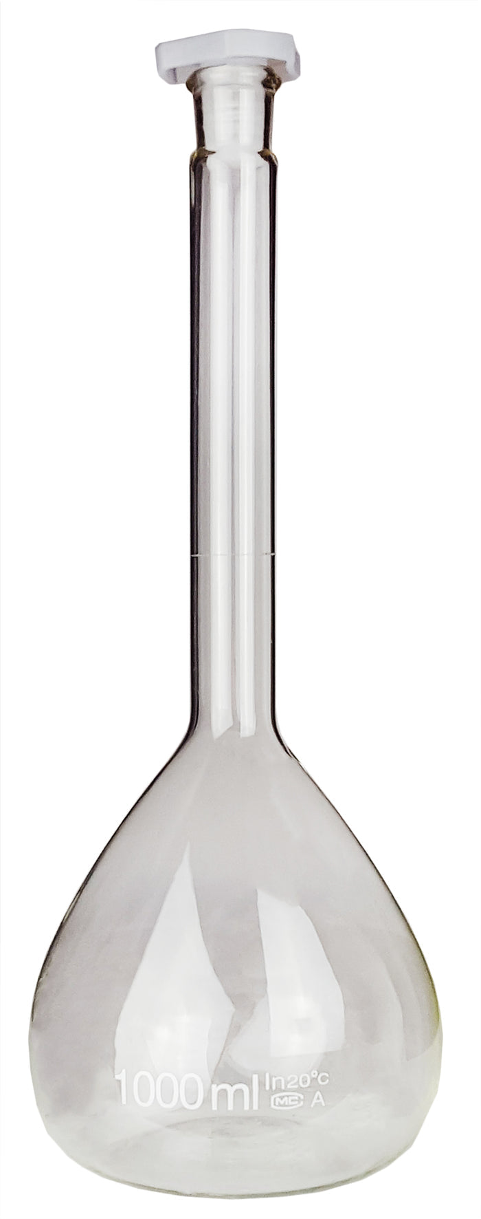 Flask, Volumetric with Plastic Stopper, 1000ml, Case of 20
